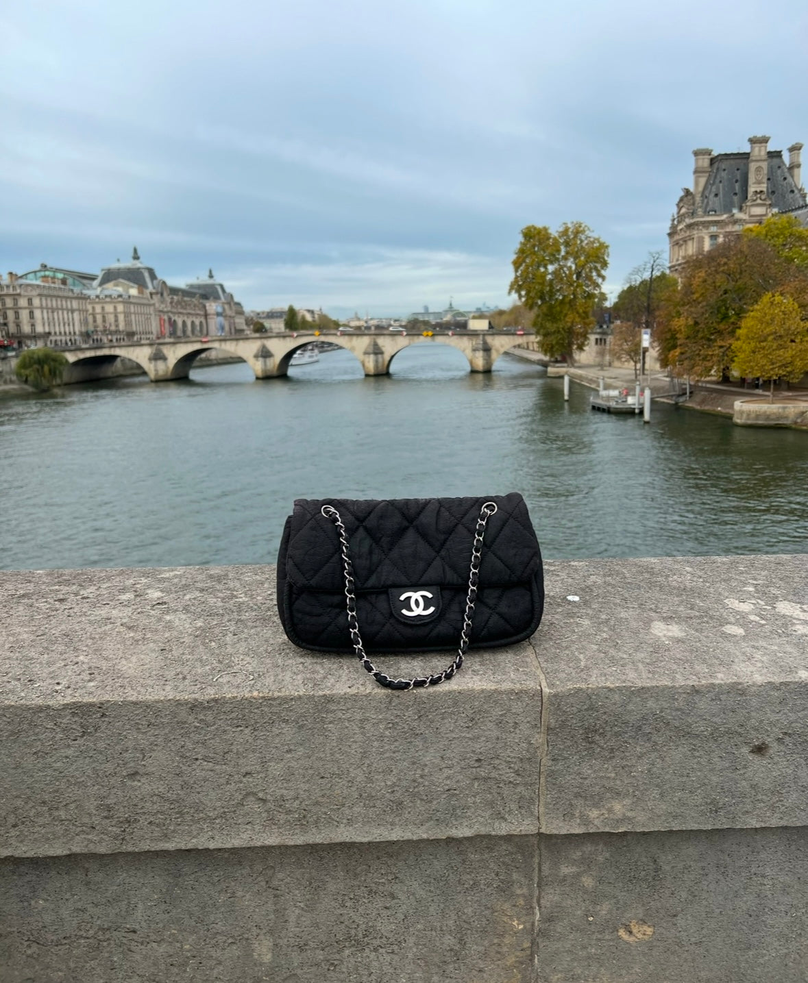 Chanel coated Black Flap Bag