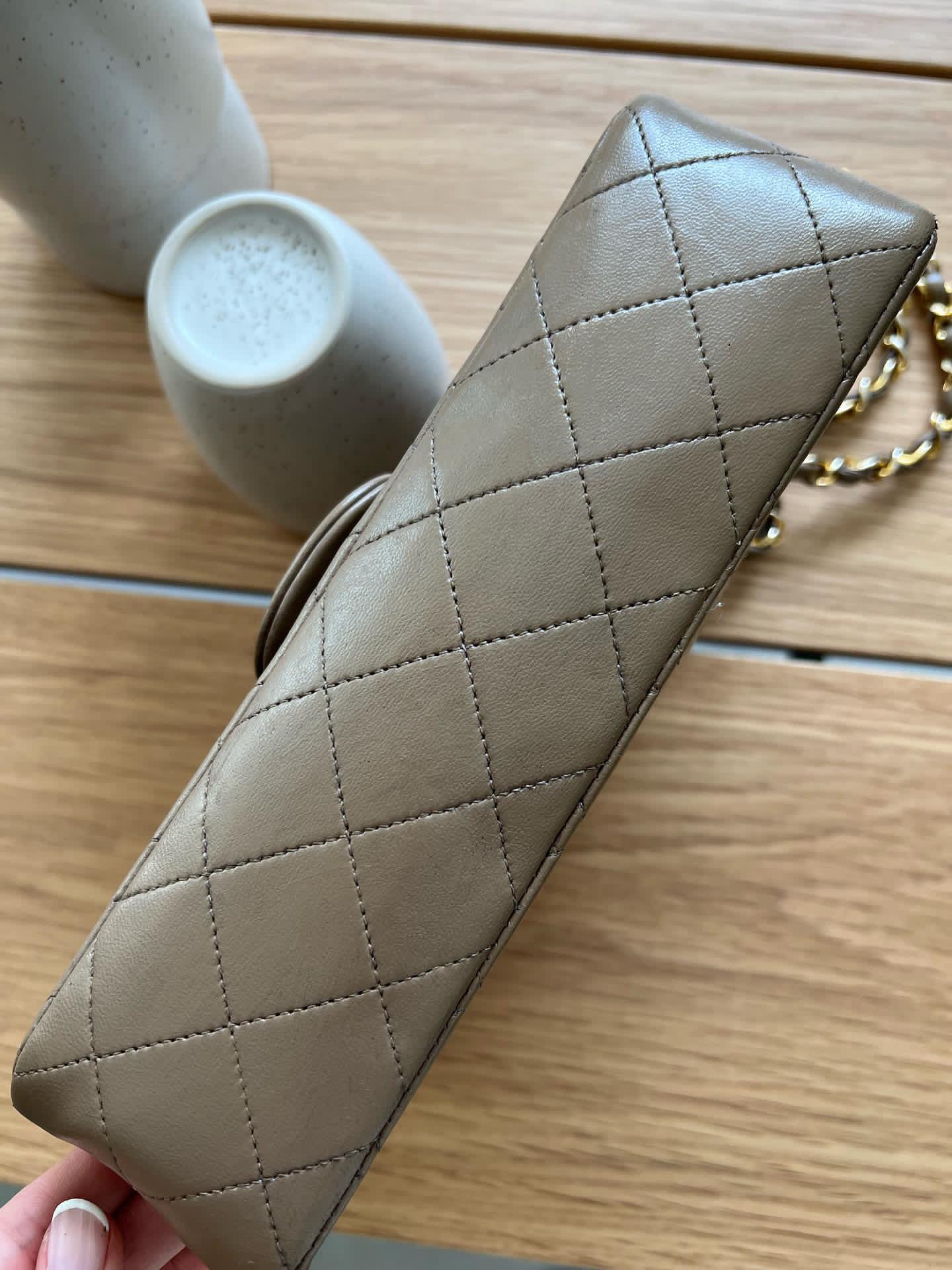 Bestillingsvare - Chanel small double flap bag taupe