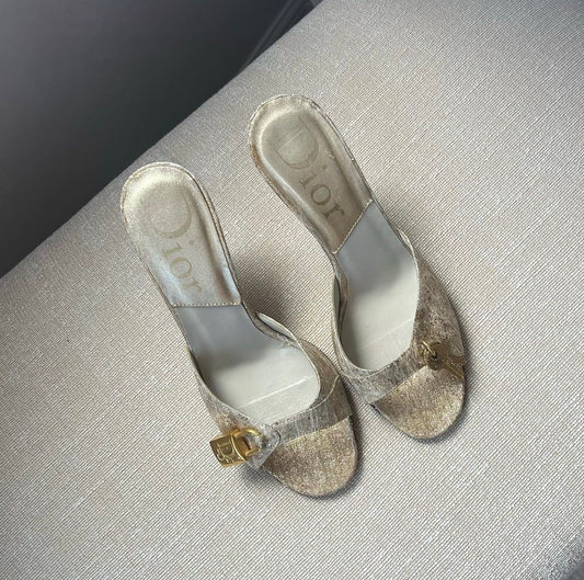 Dior Mules Gold Heels - Size 35,5