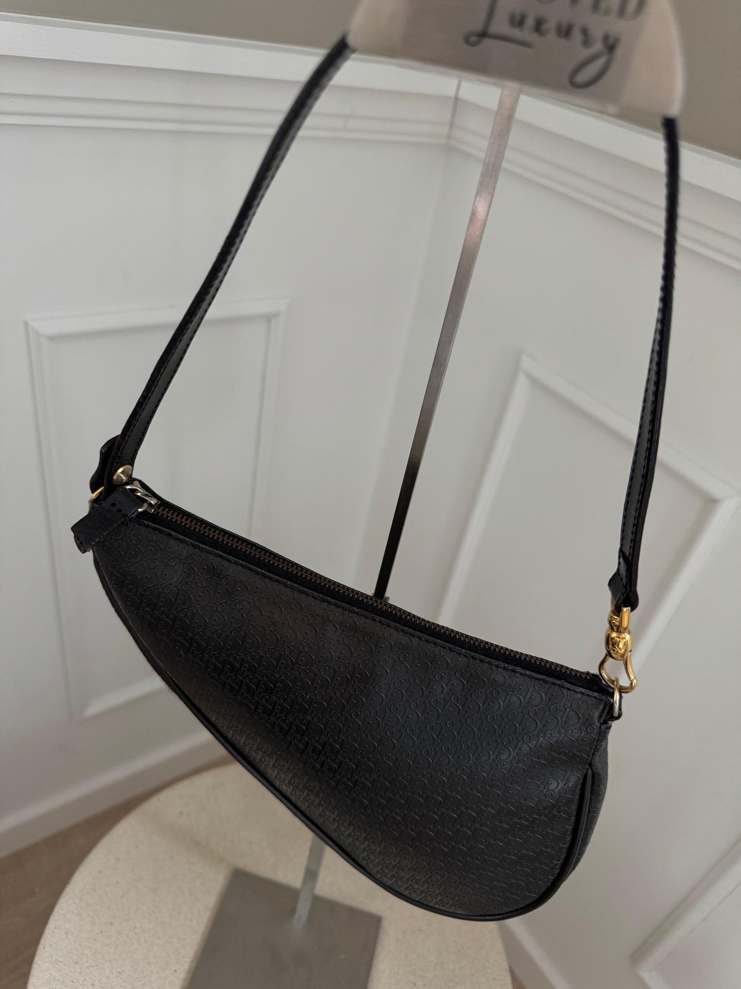 Dior Black Saddel Bag monogram