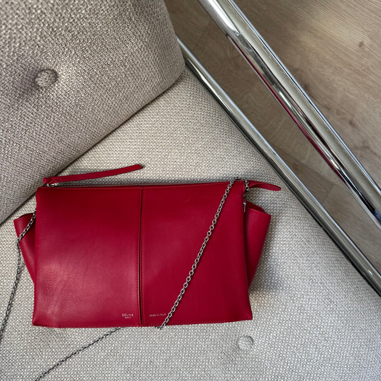 Celine tri-fold leather crossbody bag