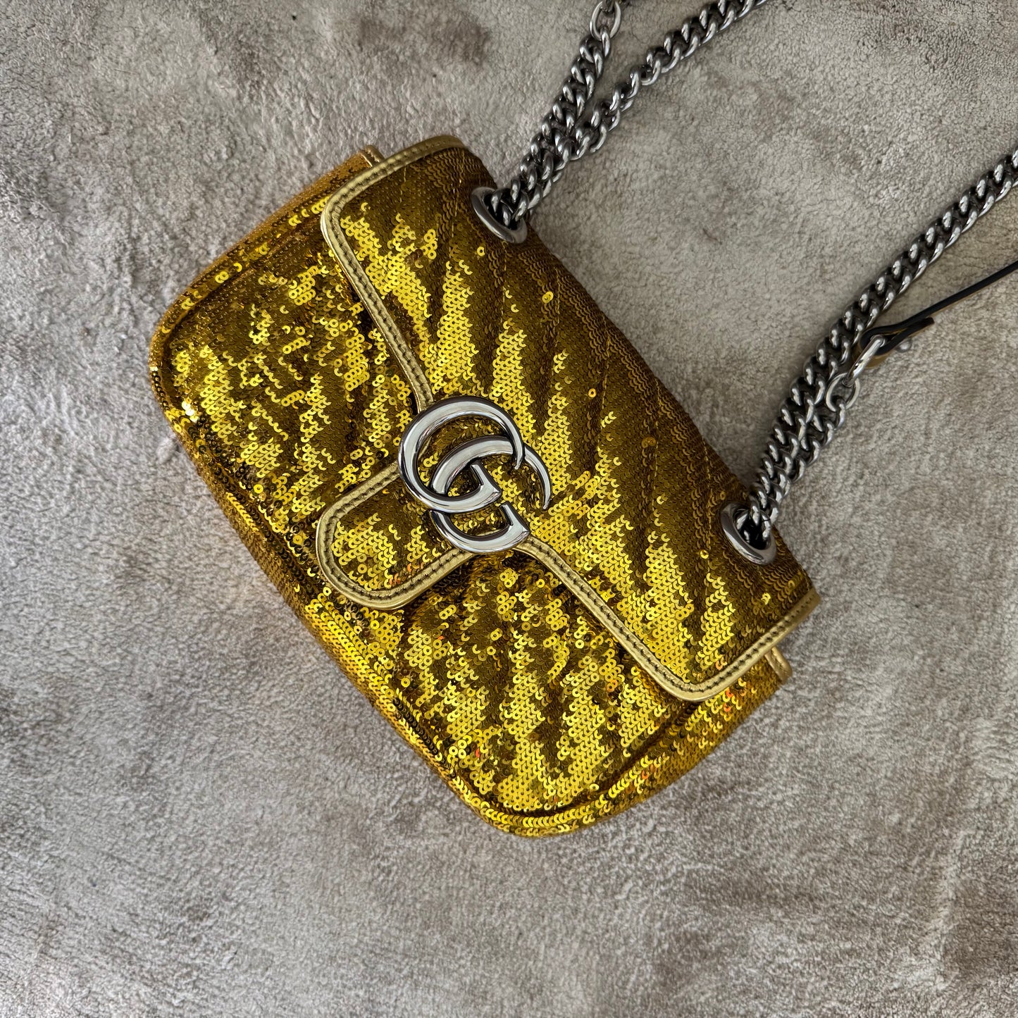 Gucci Marmont gold Glitter Bag