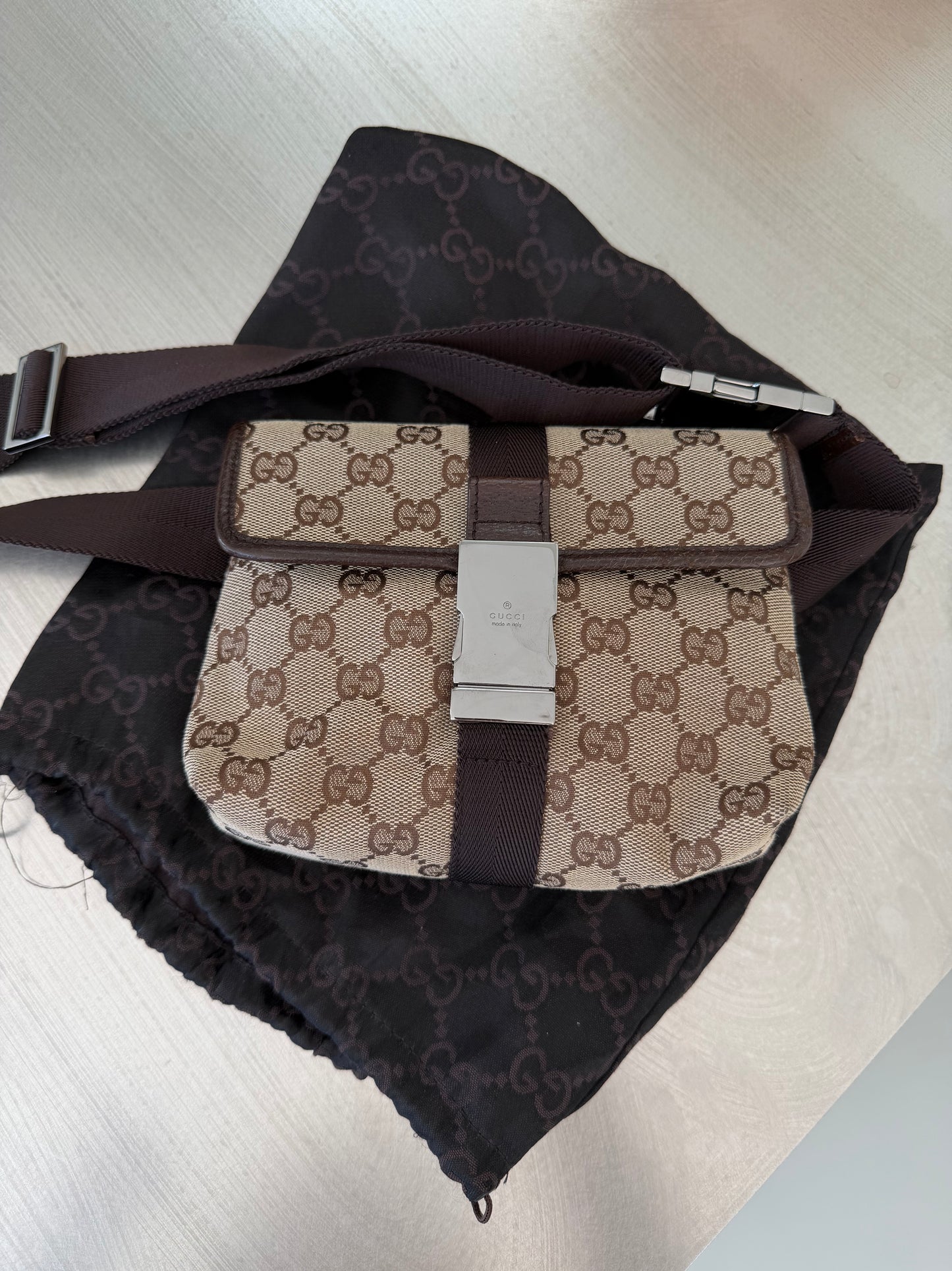 Gucci GG brown Canvas Belt Bag