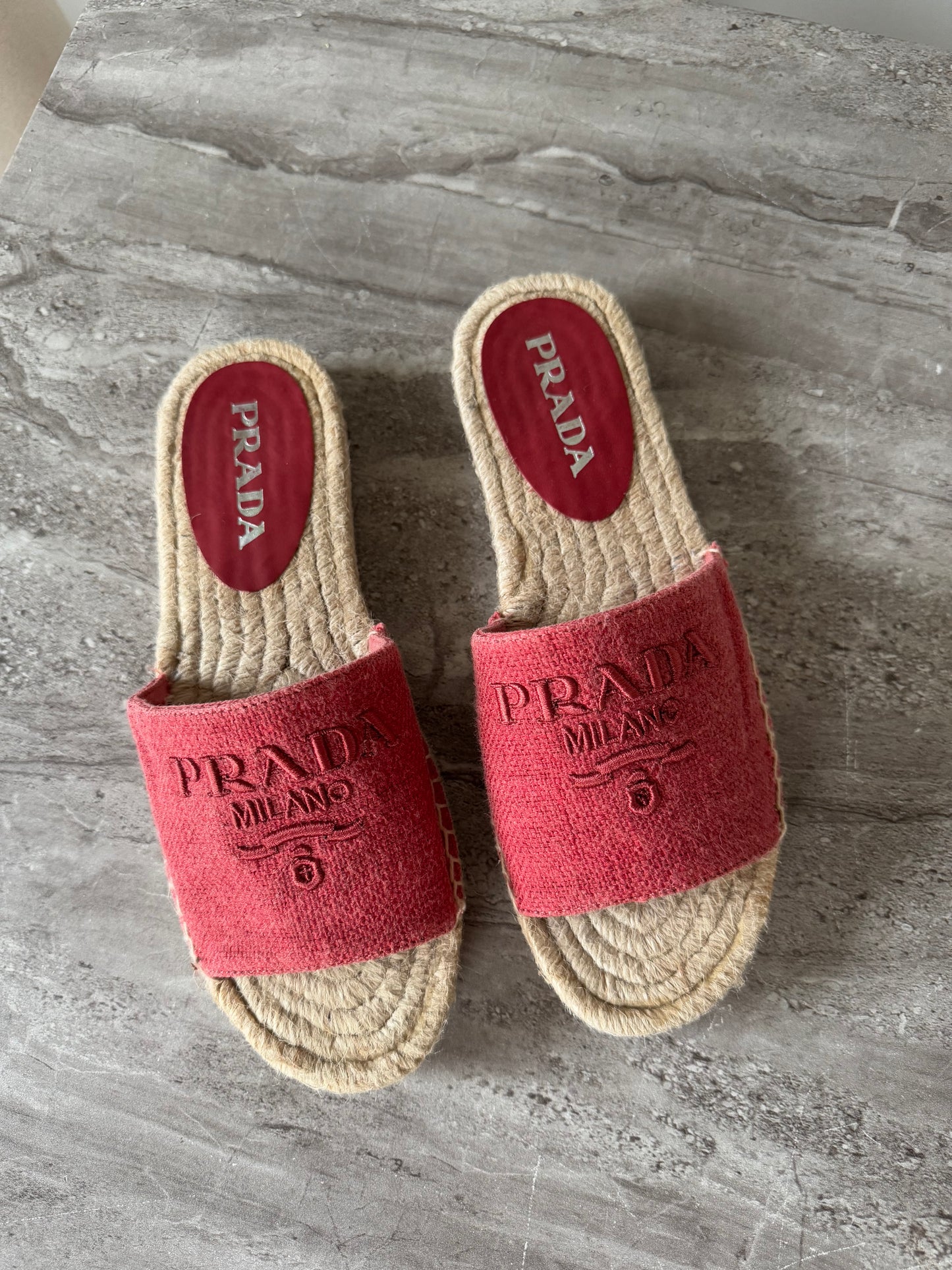 Prada red slippers 37