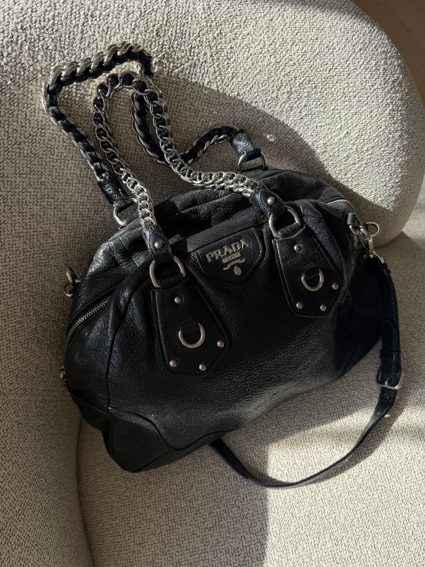 Prada Chain Leather Shoulder Bag