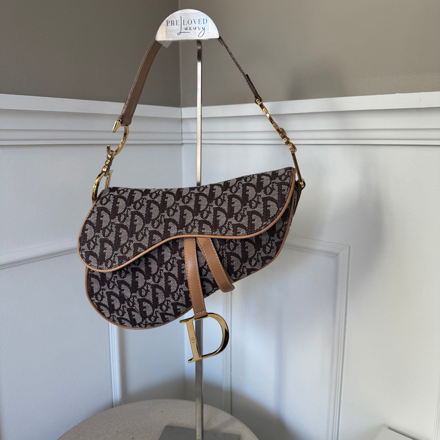 Dior saddle bag monogram ghw