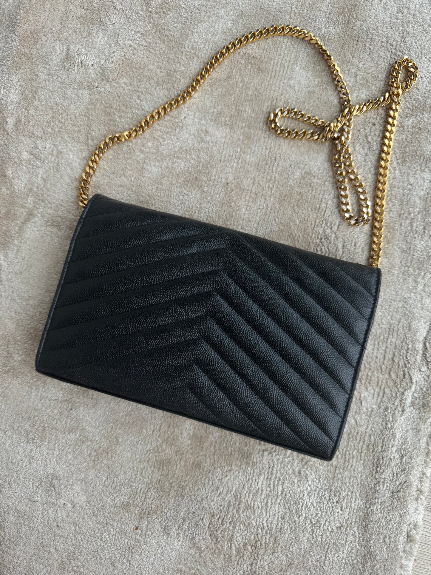 Saint Laurent Black Envelope crossbody Bag