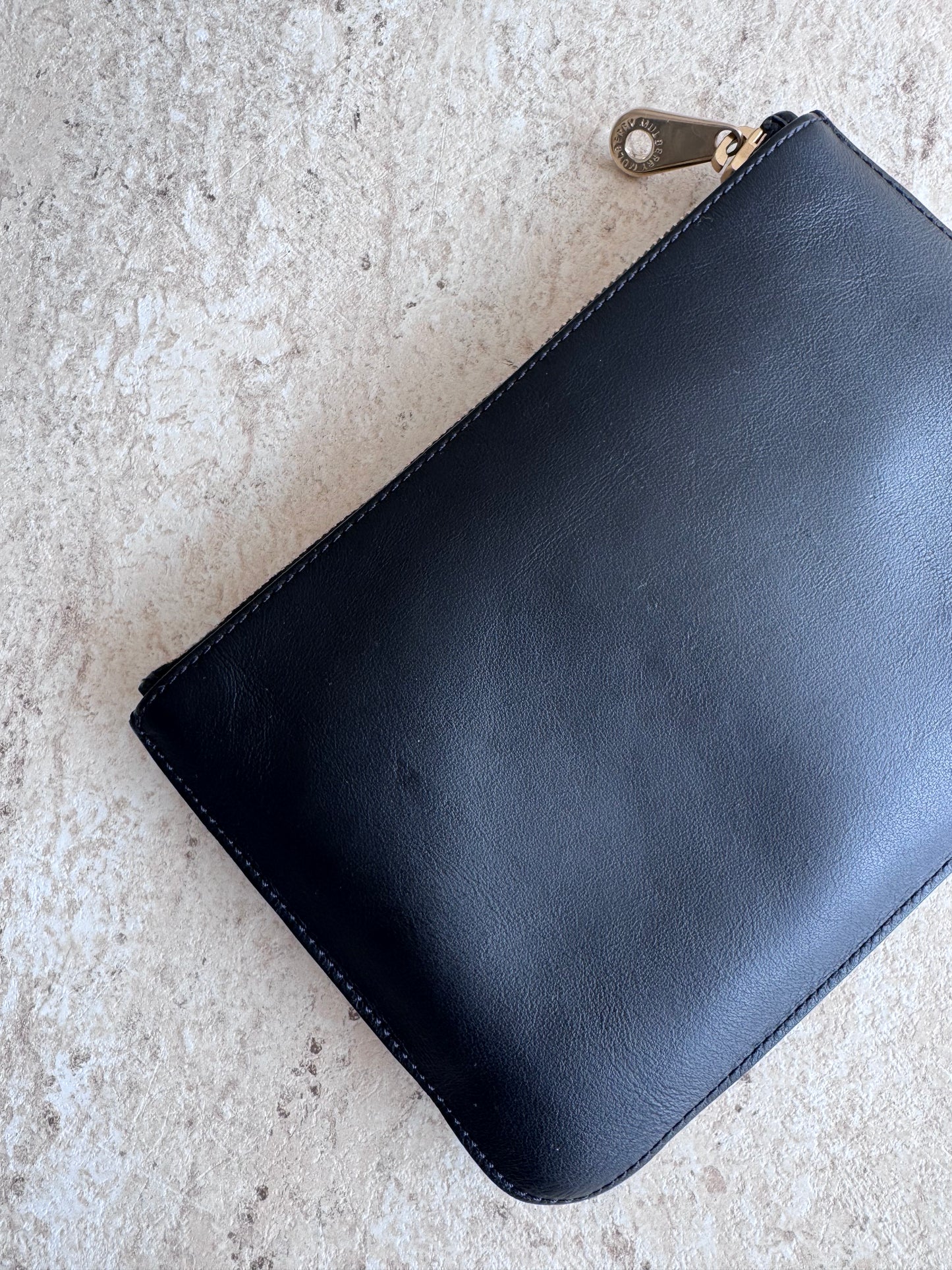 Mulberry Blossom Zip Black Clucth