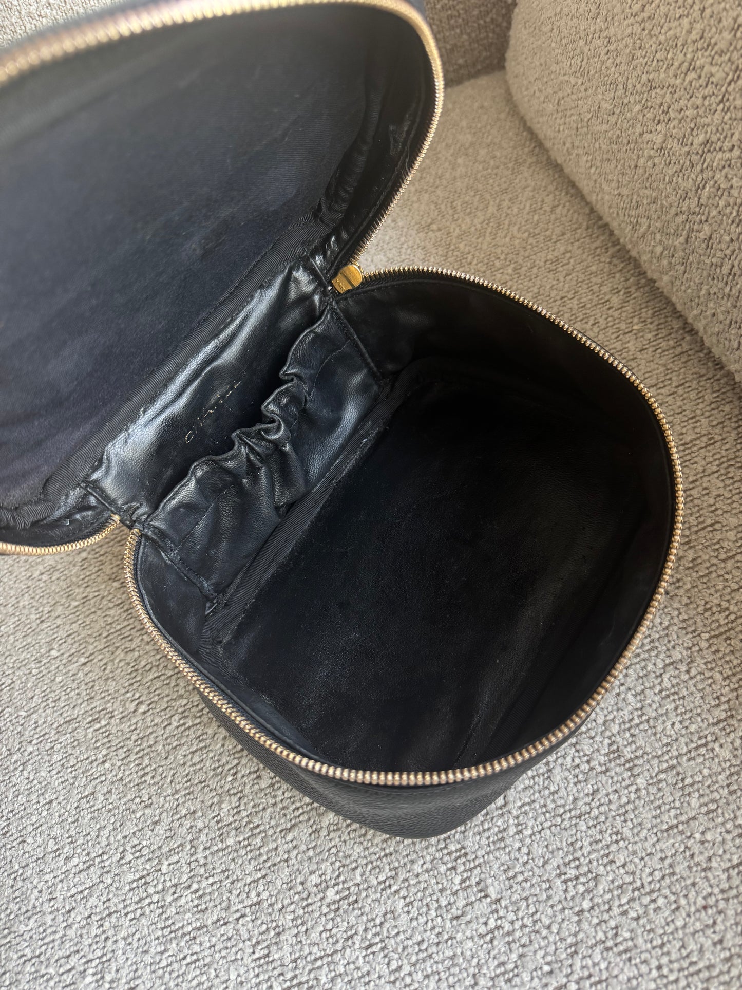 Chanel Caviar Vanity Case Cosmetic Black