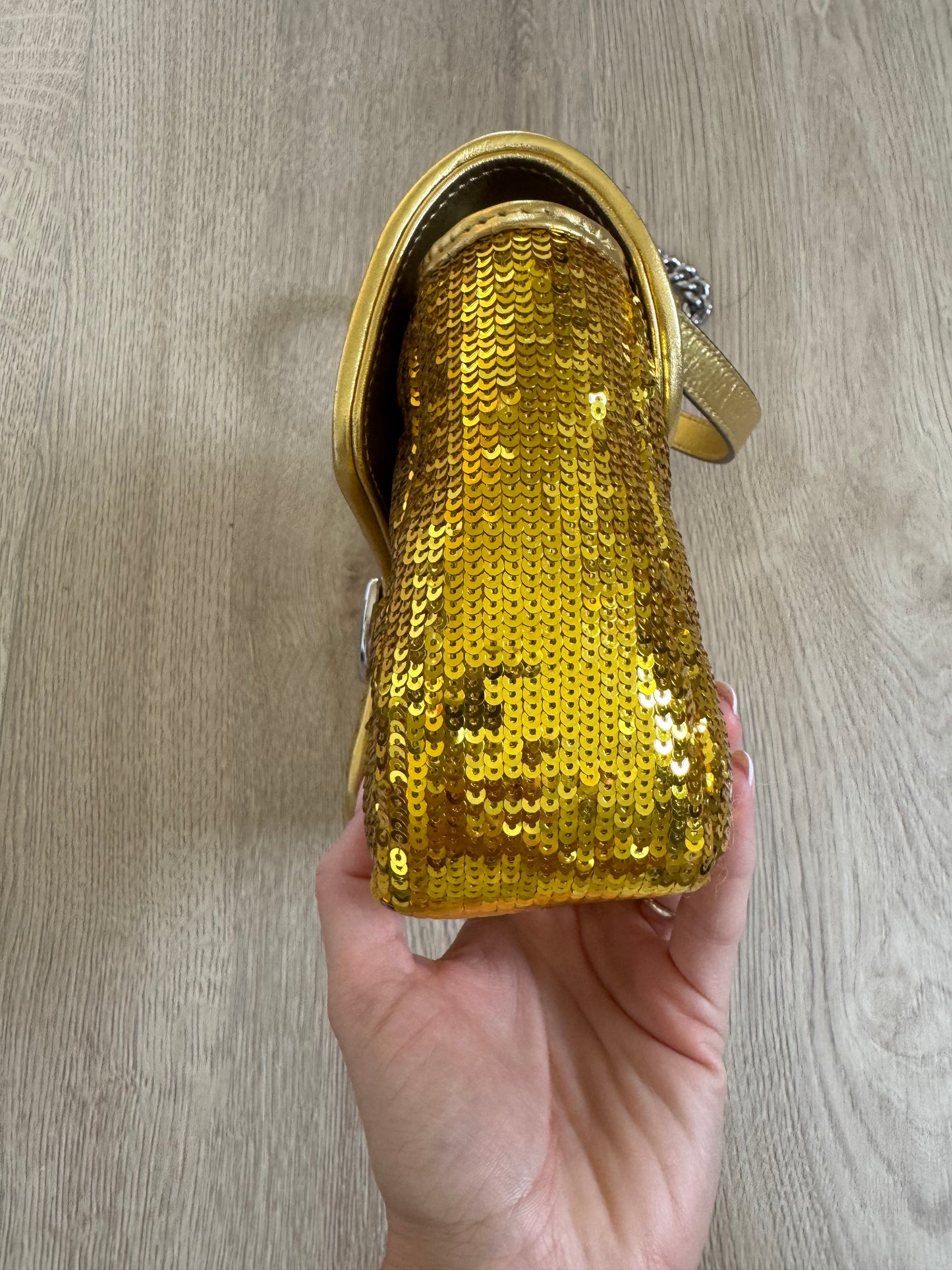 Gucci Marmont gold Glitter Bag