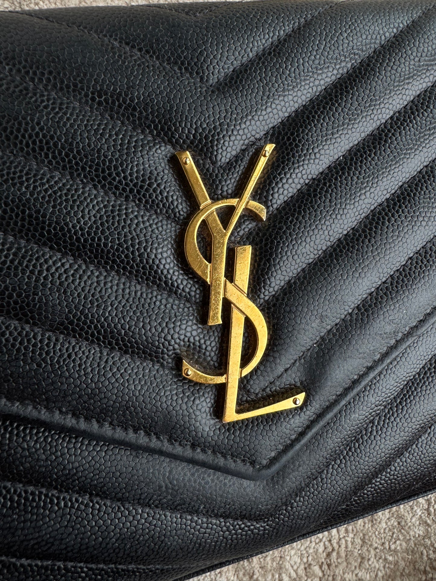 Saint Laurent Black Envelope crossbody Bag