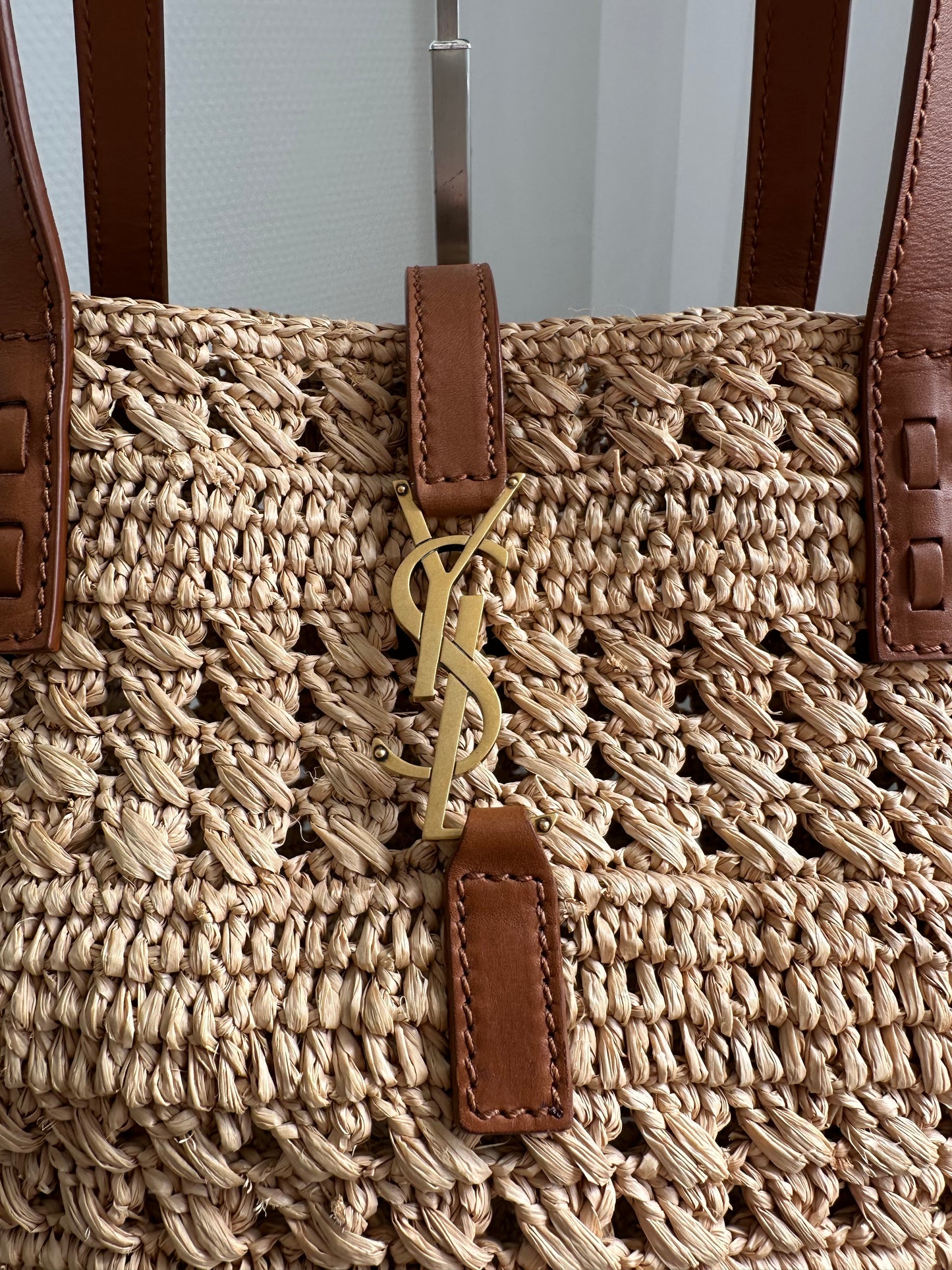 Saint Laurent Panier Raffia Tote
