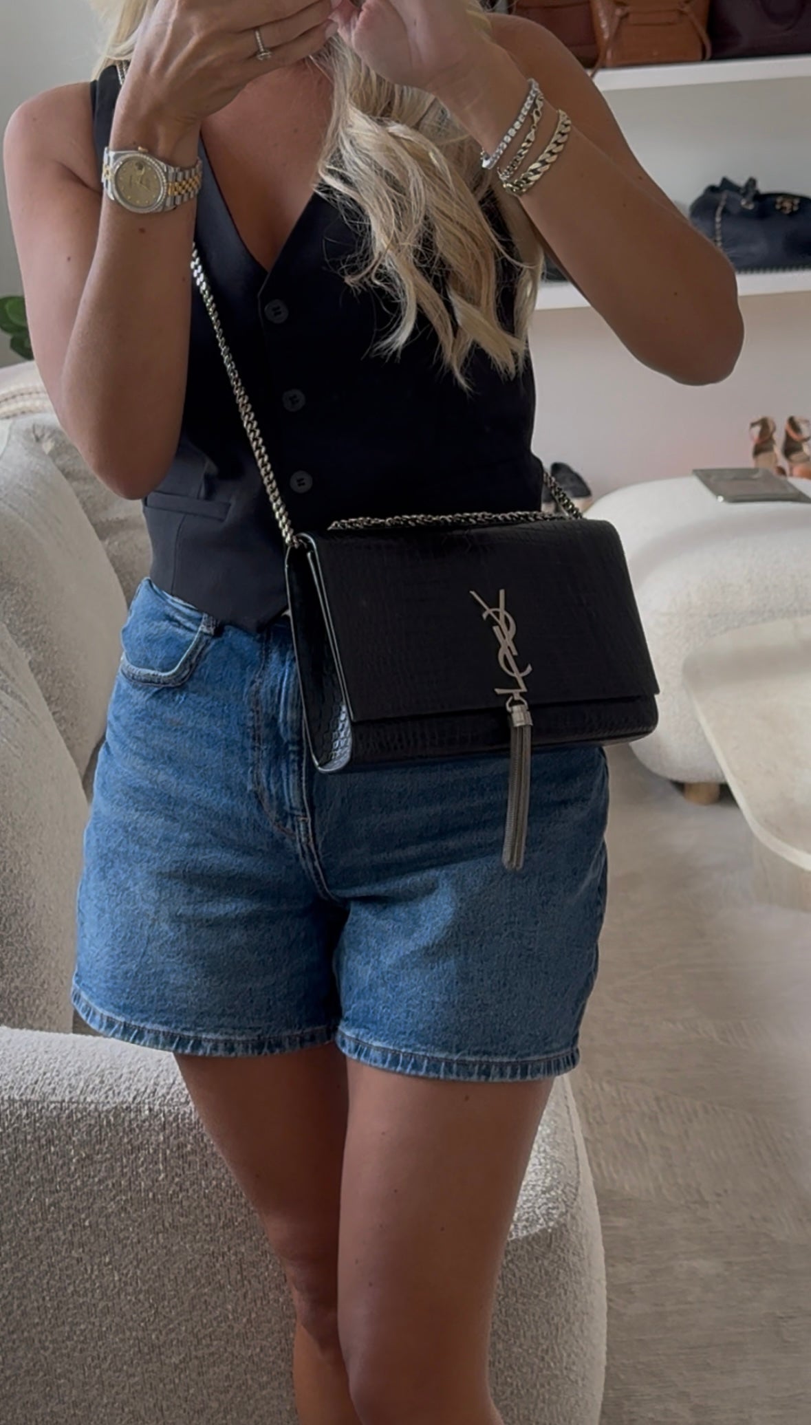 Saint Laurent Kate Small tassel bag black