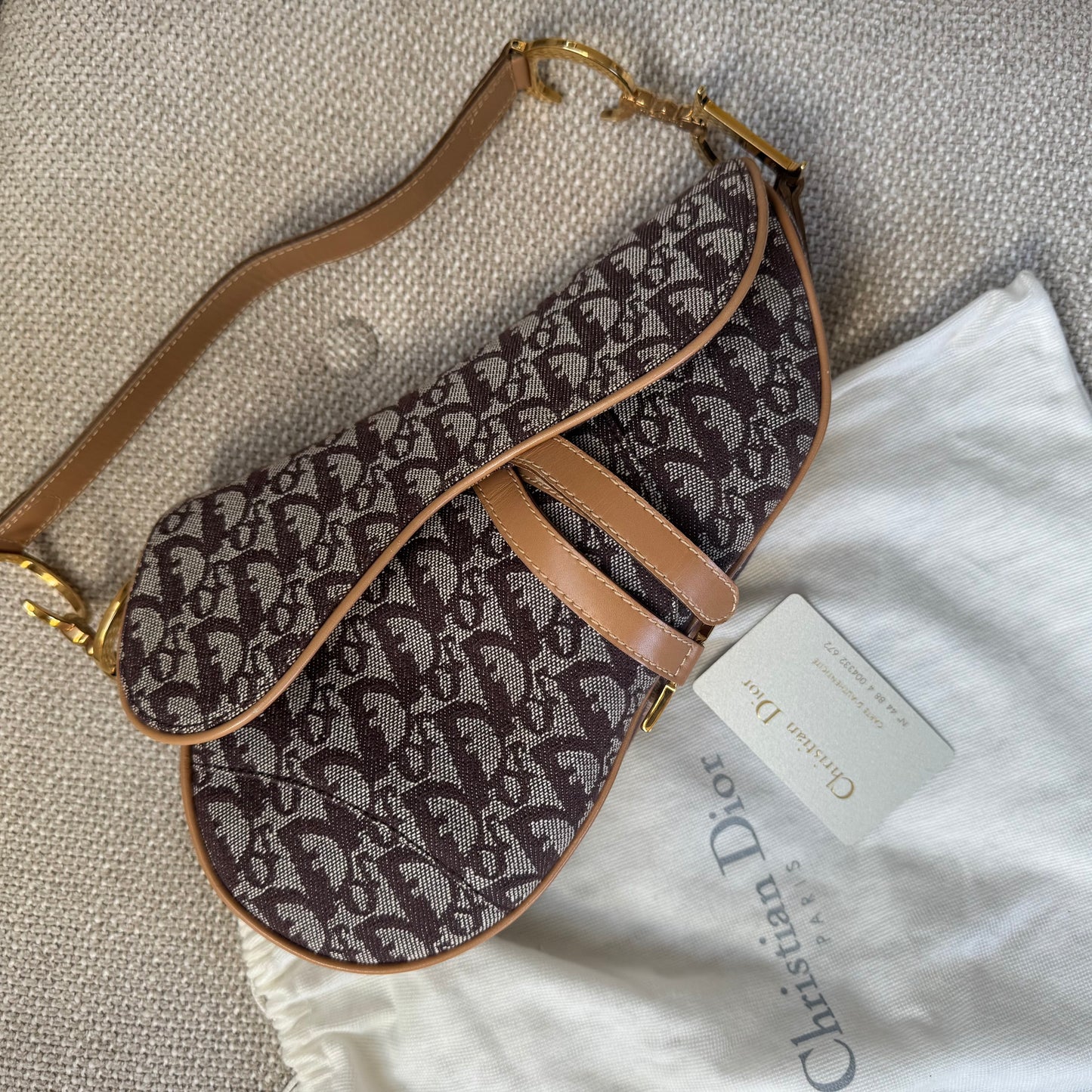 Dior saddle bag monogram ghw