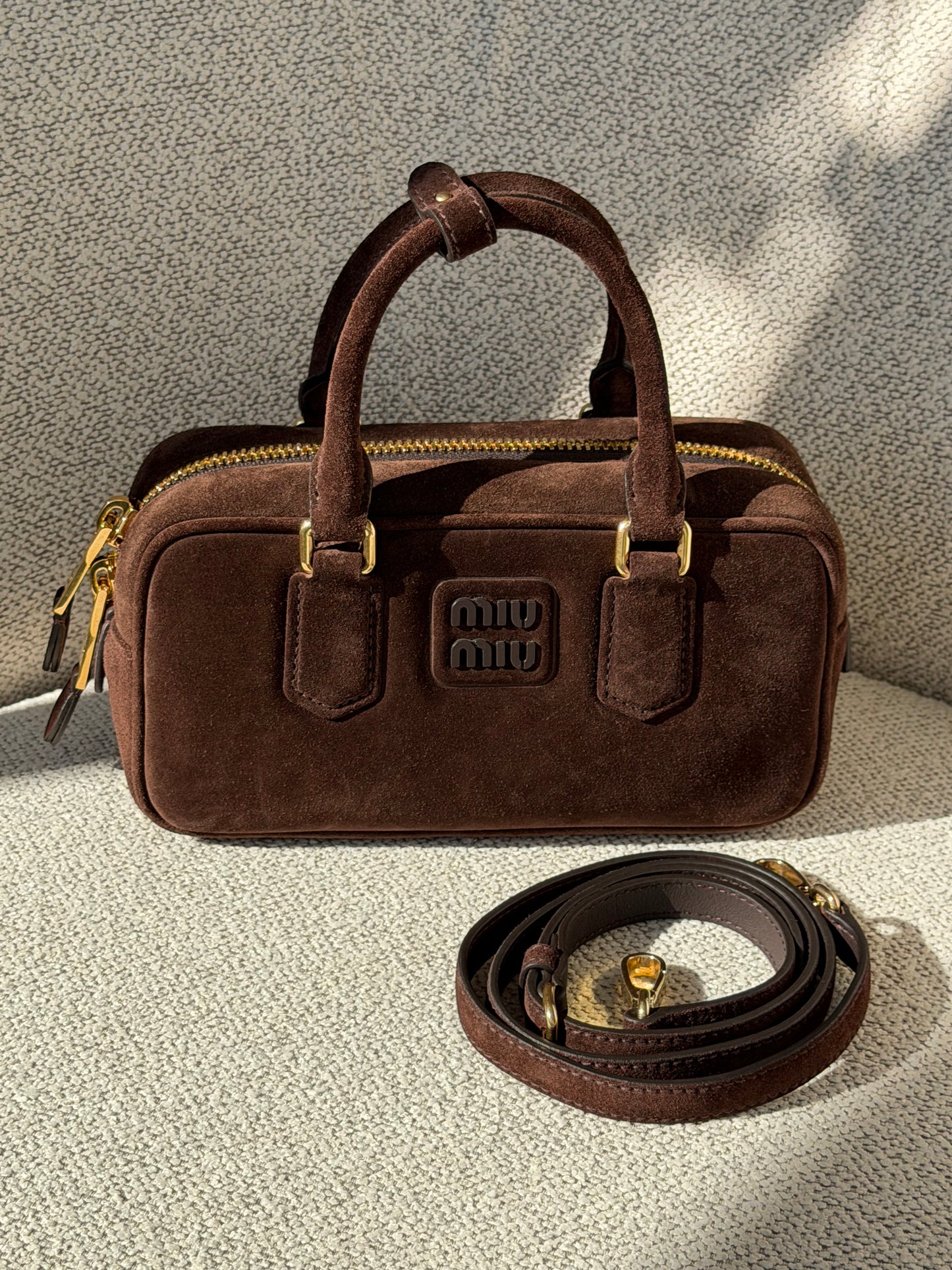 Miu Miu Arcadie Padded Suede Bag