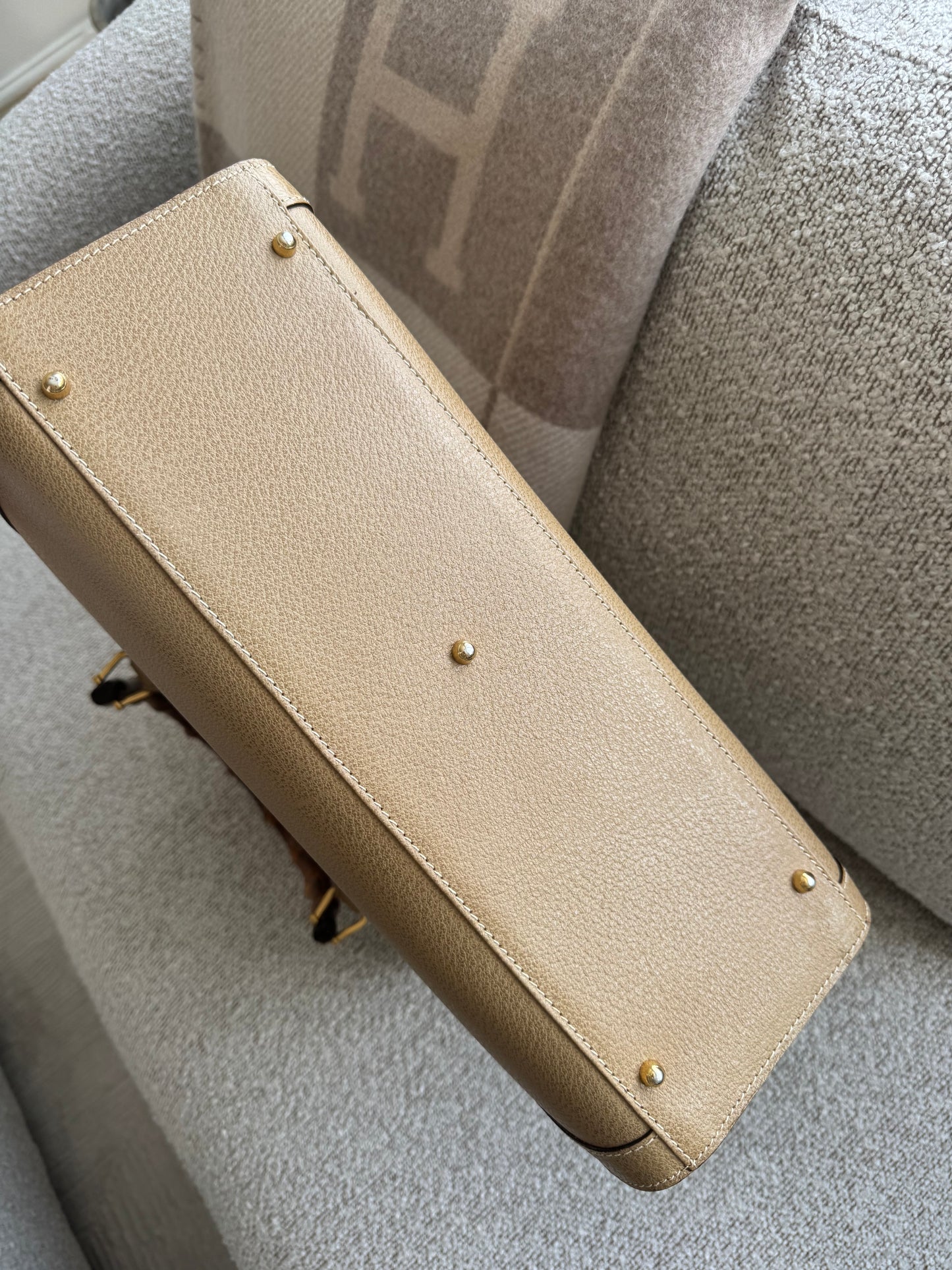 Gucci Diana Beige Bamboo Handbag
