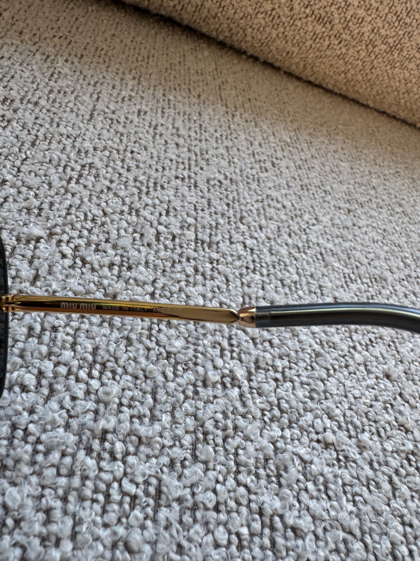 Miu Miu Shield Sunglasses – Gold Detail