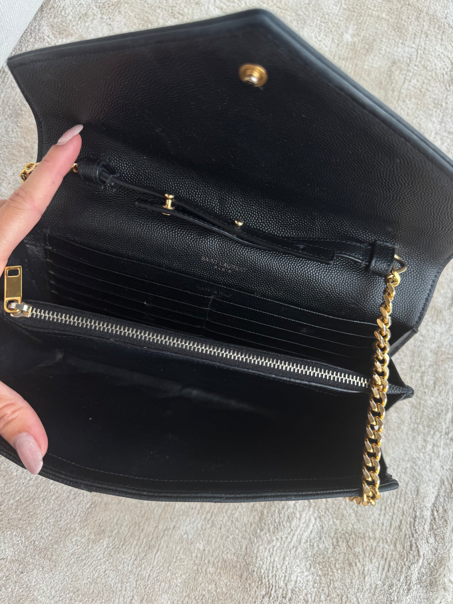 Saint Laurent Black Envelope crossbody Bag
