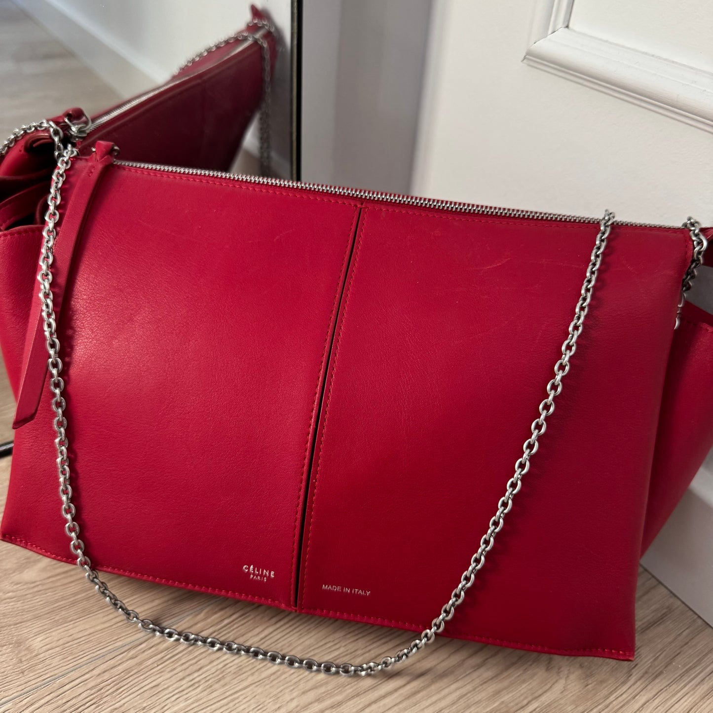 Celine tri-fold leather crossbody bag