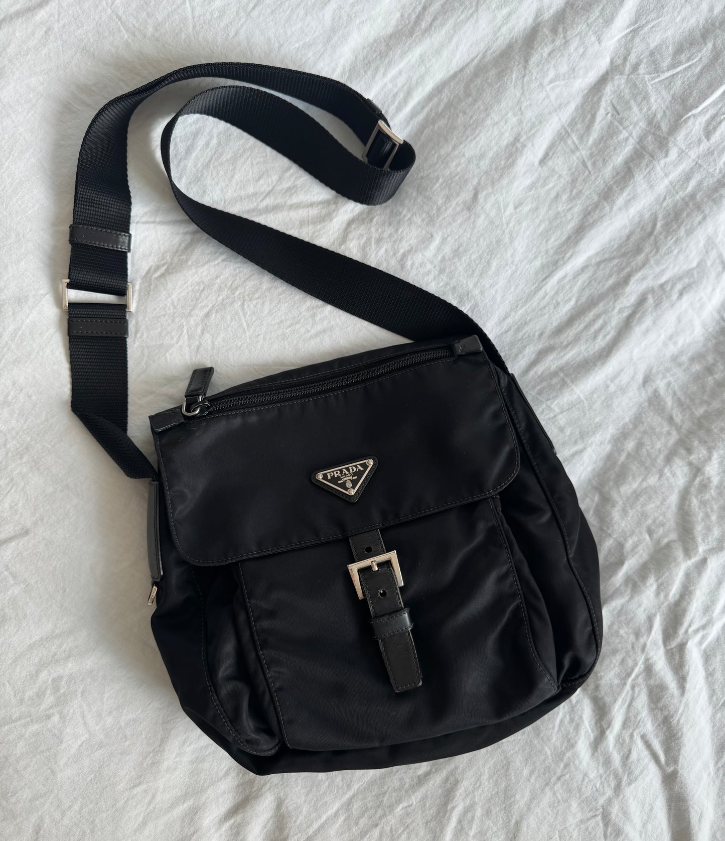 Prada Nylon Black Messenger Bag