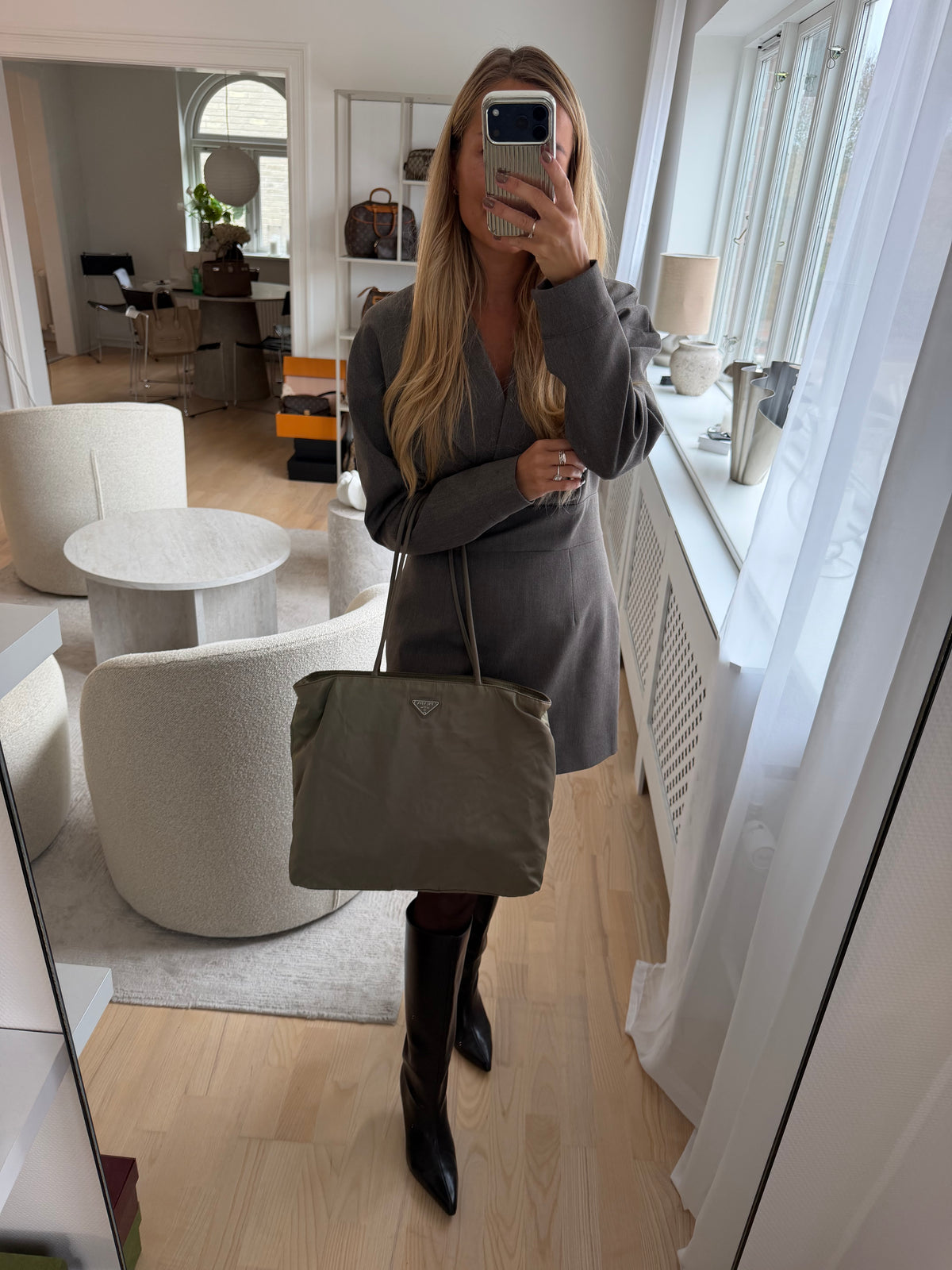 Prada Vintage Nylon Tote Bag – Khaki Green