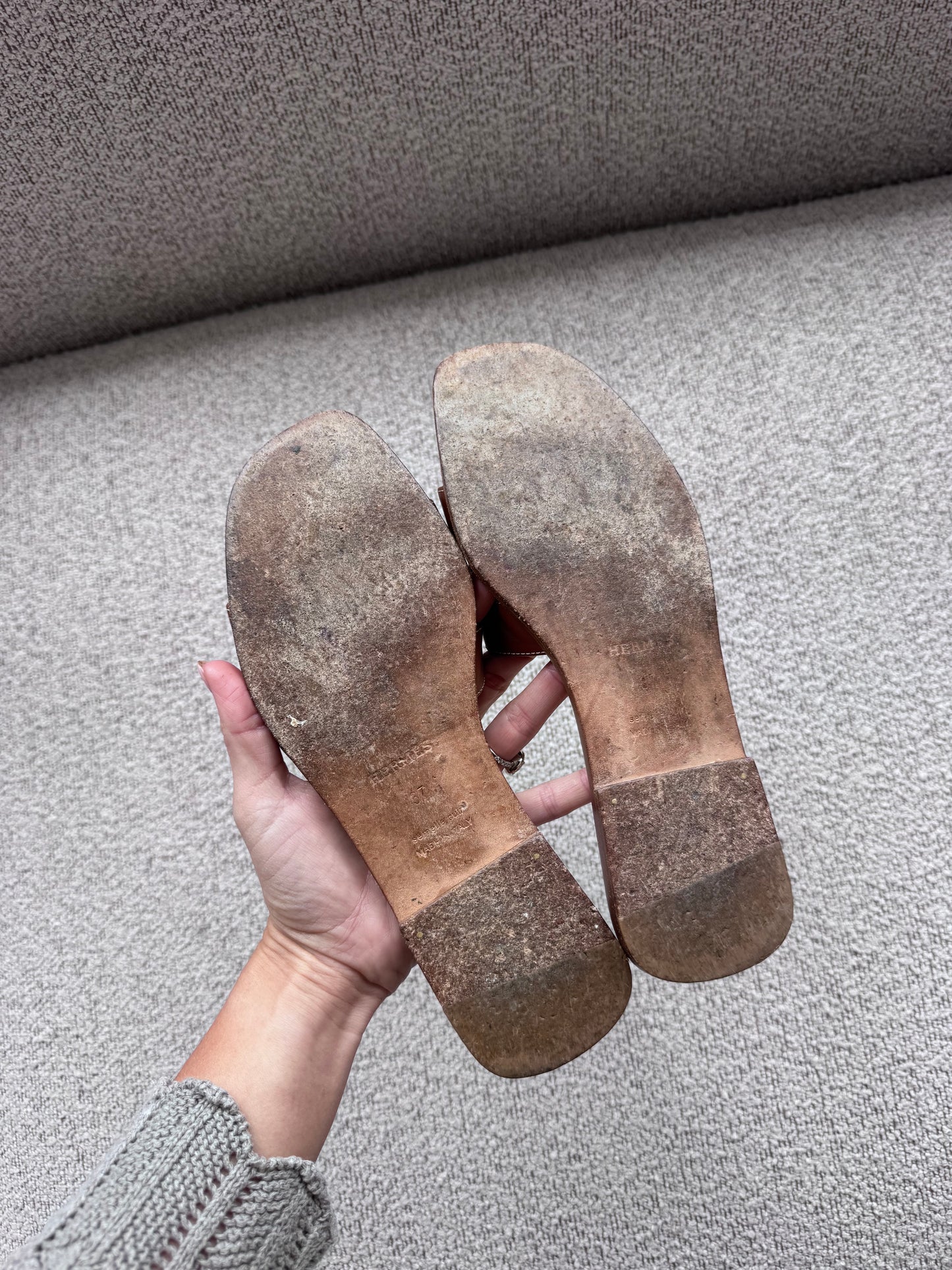 Hermès Oran Sandaler 37 – Brun Læder