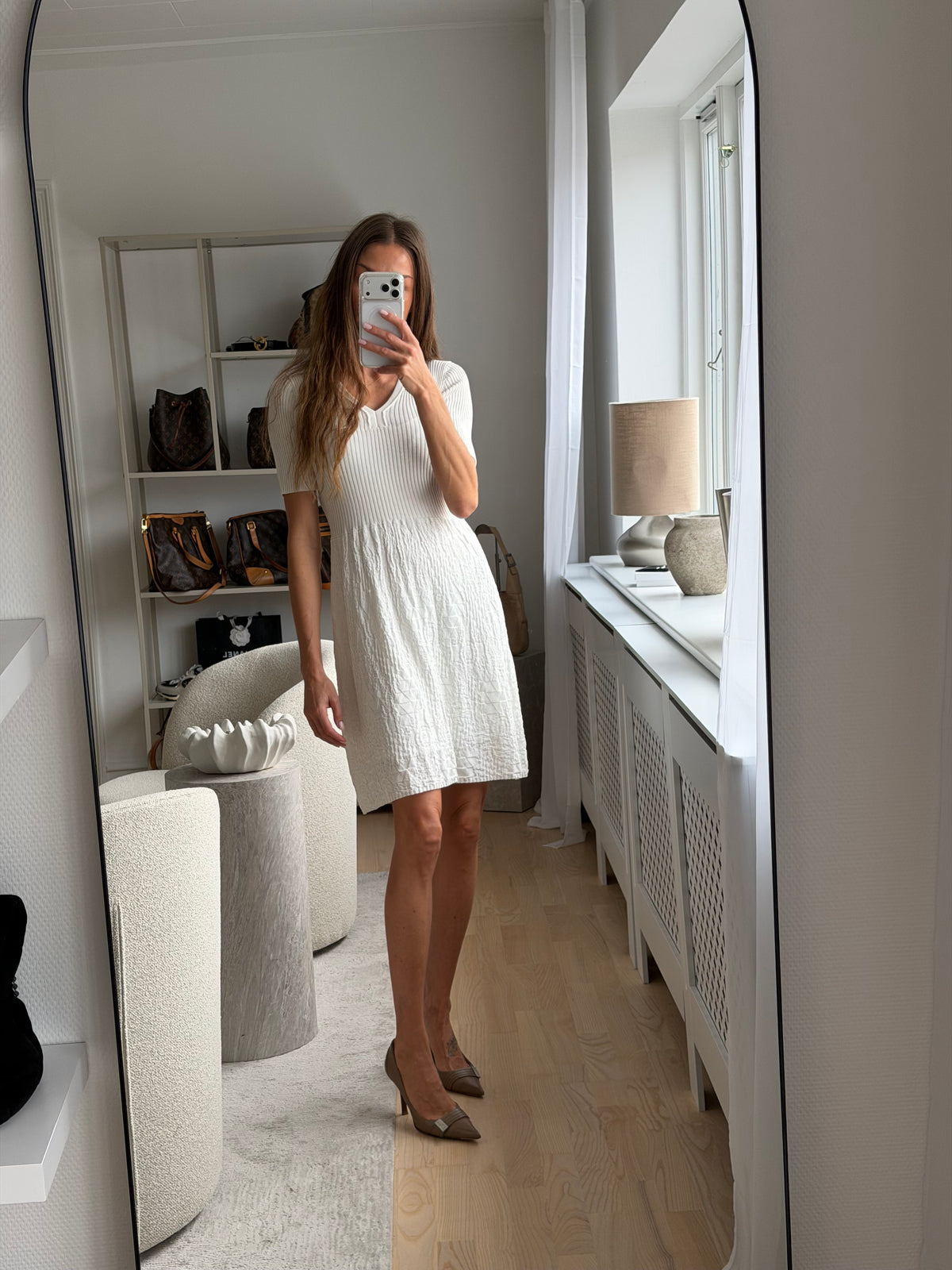 M Missoni cremefarvet strikkjole