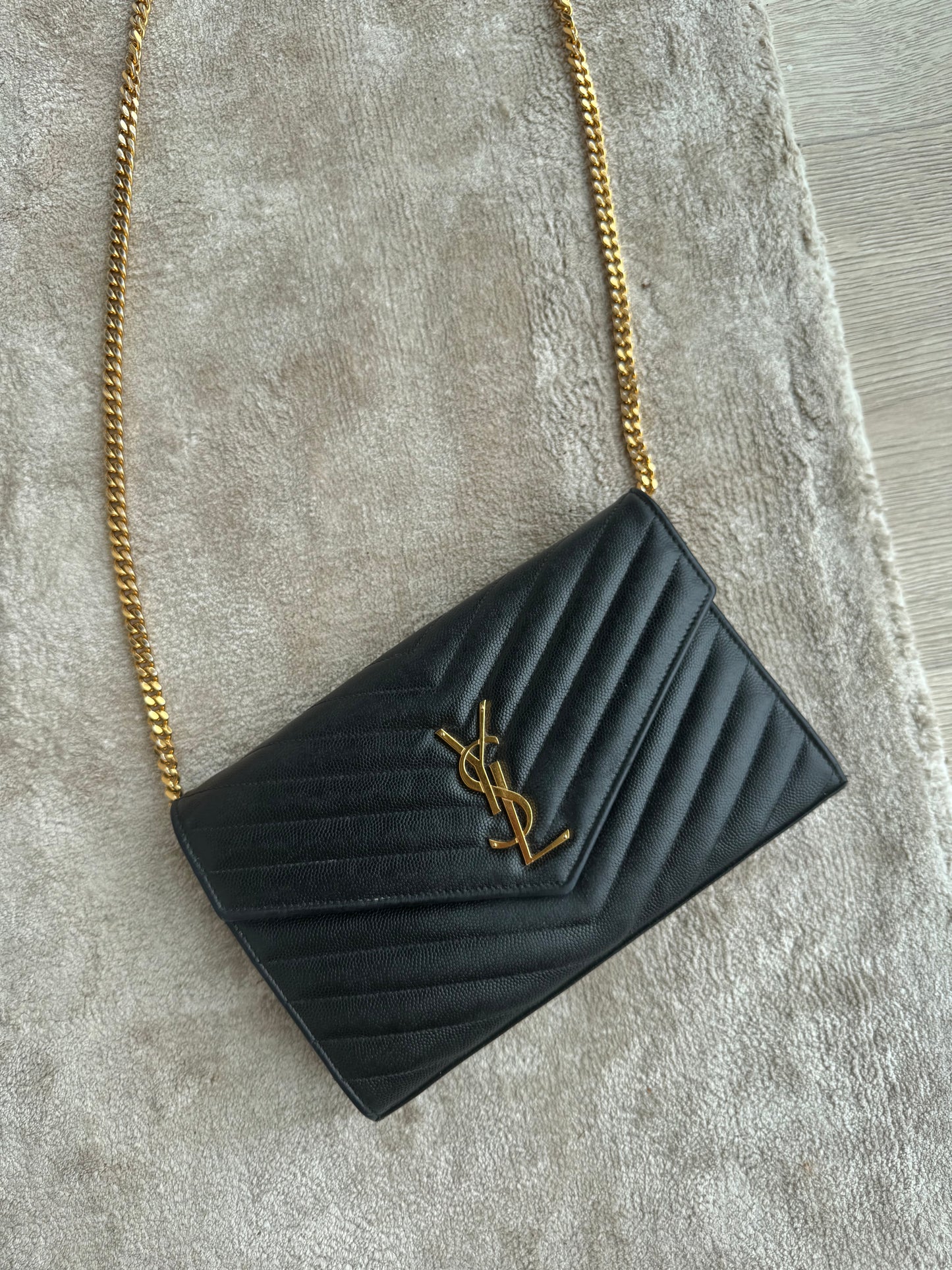 Saint Laurent Black Envelope crossbody Bag