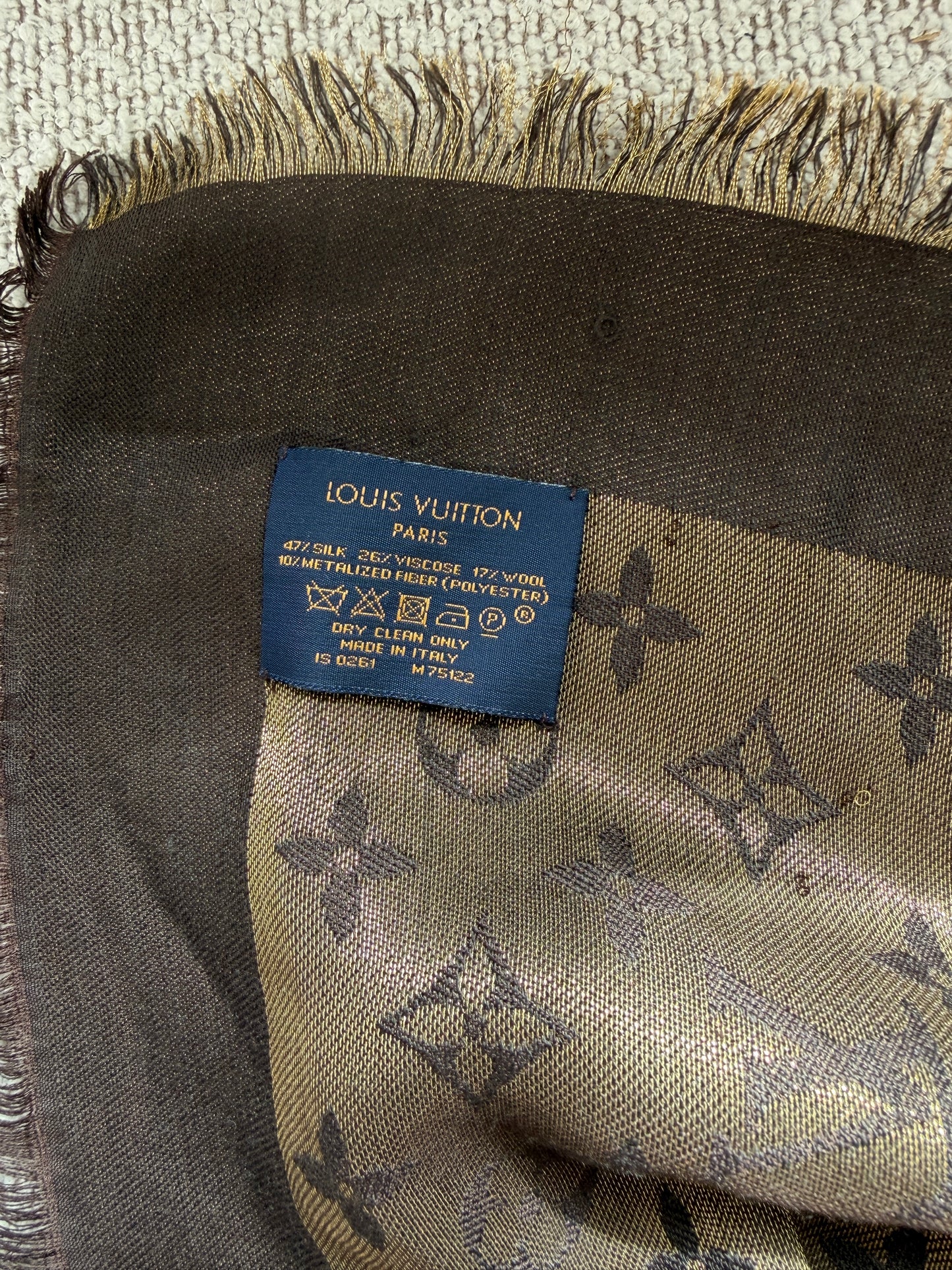 Louis Vuitton Monogram Shine Shawl – Brown/Gold