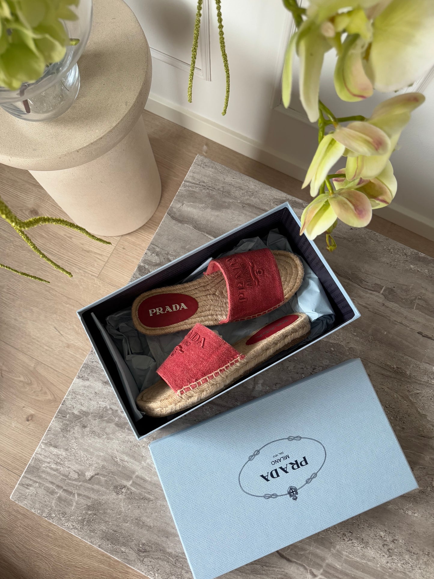 Prada red slippers 37