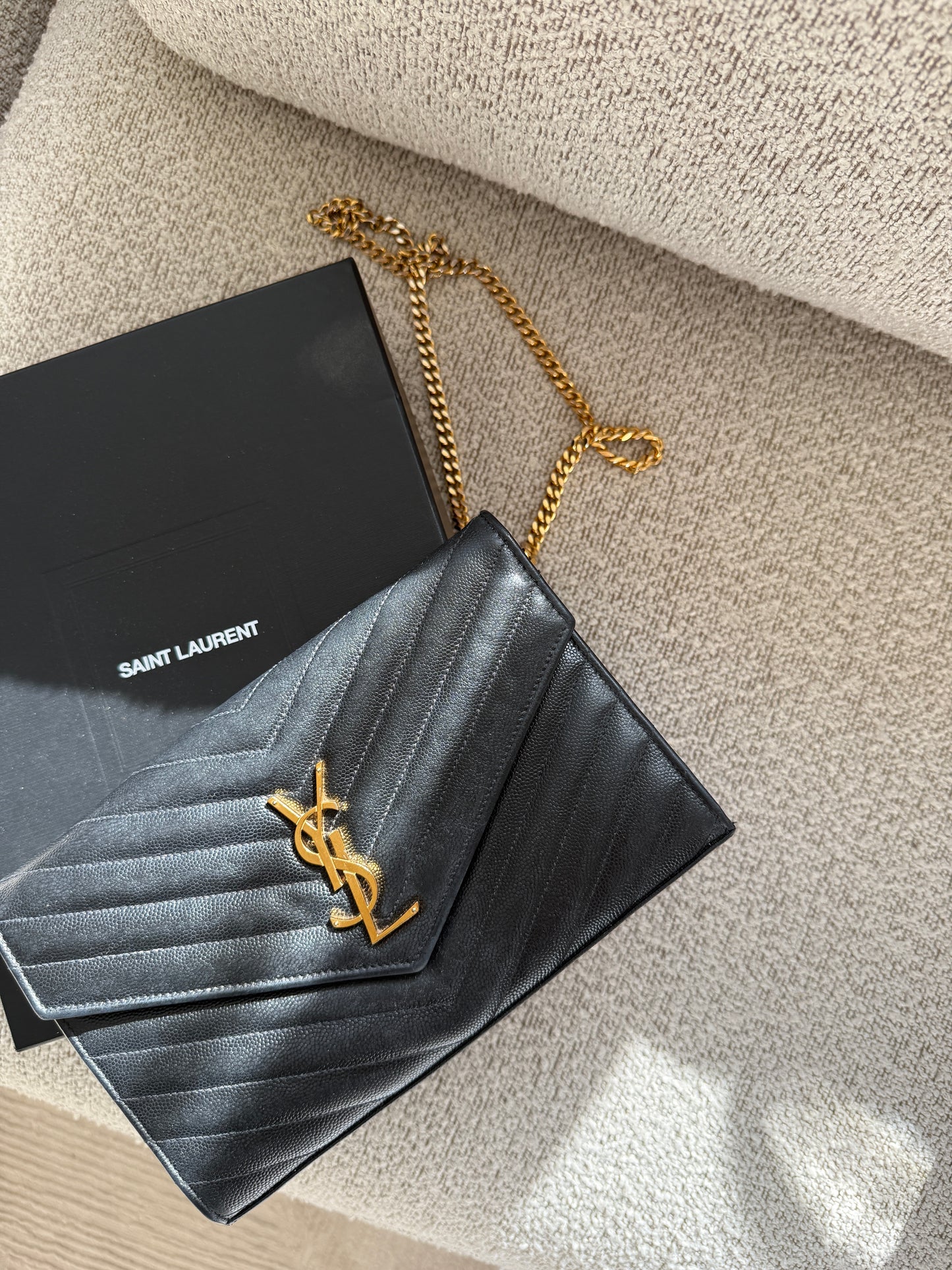 Saint Laurent Black Envelope crossbody Bag