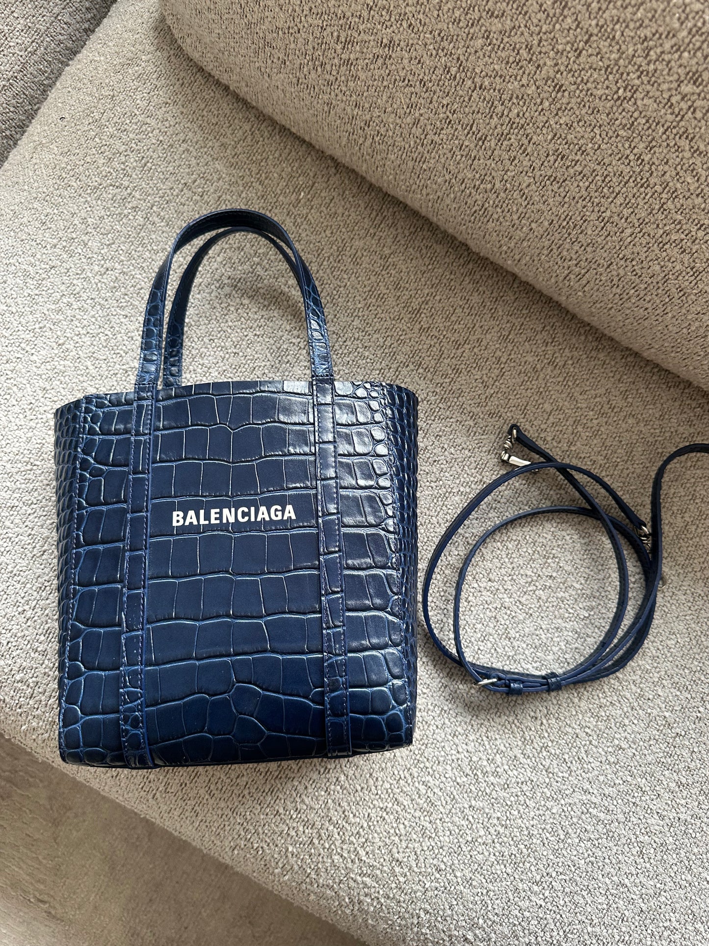 Balenciaga Everyday Tote Bag - Navy/Croco