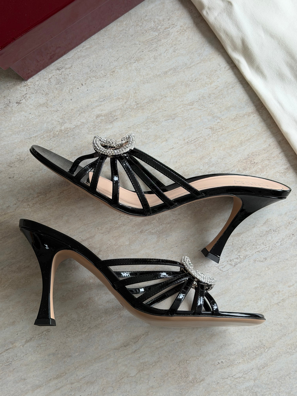 Gucci Crystal Double G Heeled Sandals – Black - 39,5