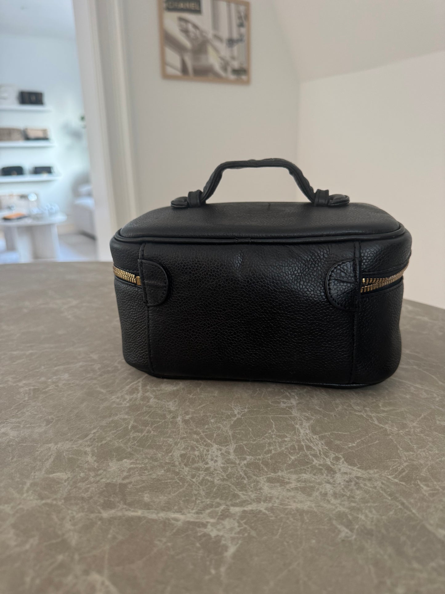 Chanel Caviar Vanity Case Cosmetic Black