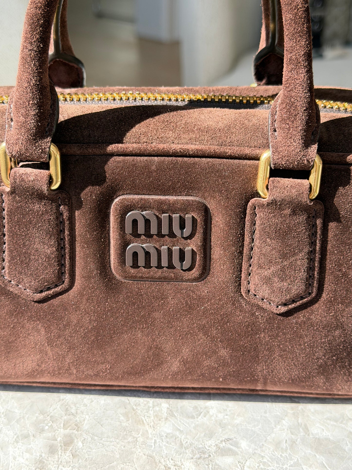 Miu Miu Arcadie Padded Suede Bag