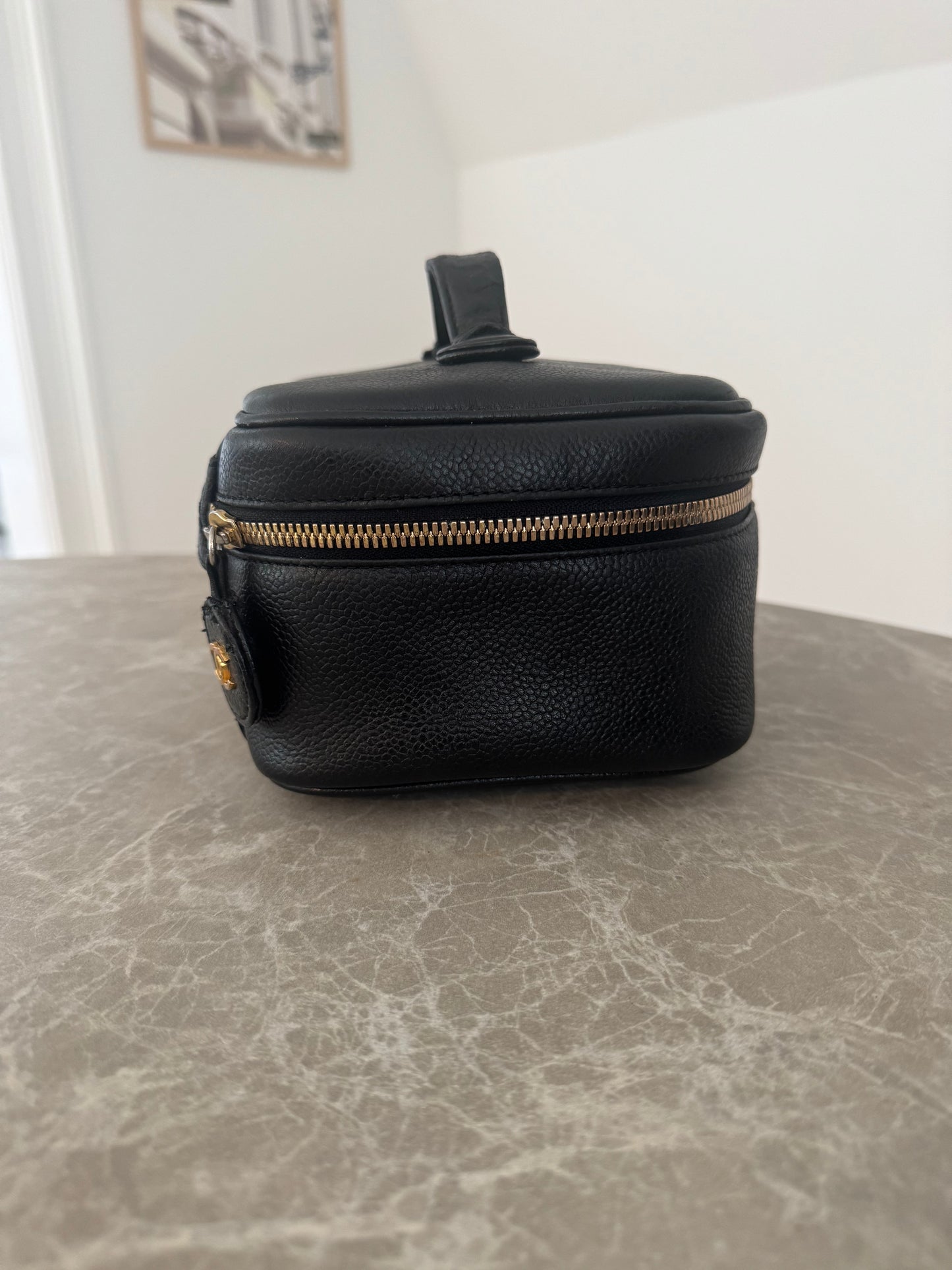 Chanel Caviar Vanity Case Cosmetic Black