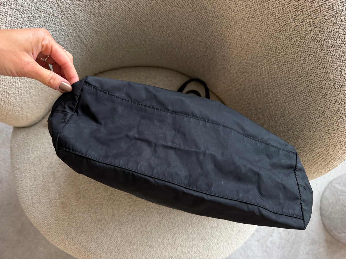 Prada Black Nylon Bow Tote Bag