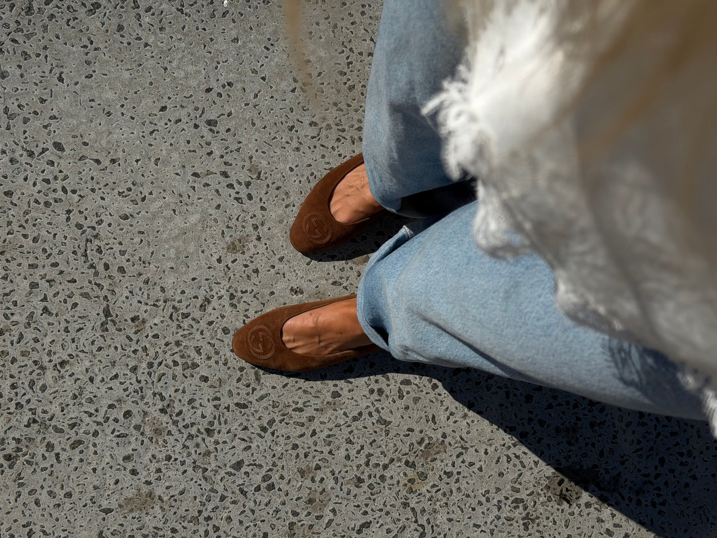 Gucci Suede Ballet Flats – Brown