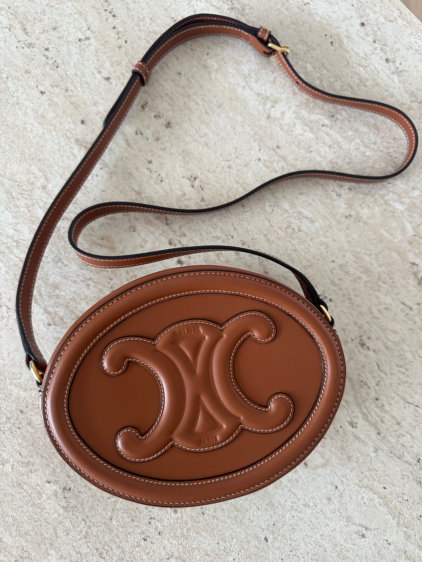 Celine Triomphe Oval bag - Tan