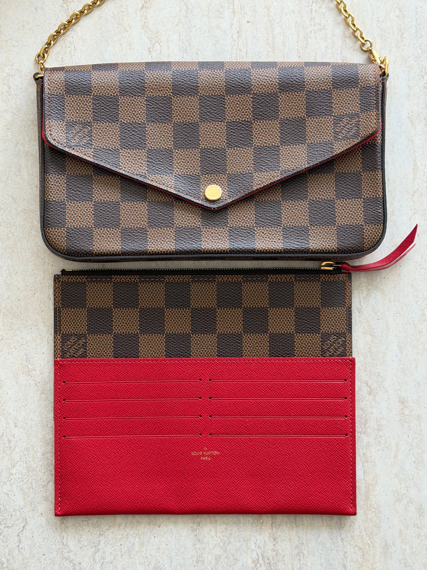 Louis Vuitton Félicie Pochette – Damier Ebène