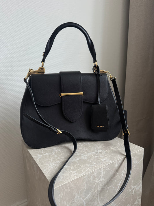 Prada Black top handle bag Saffiano-leather