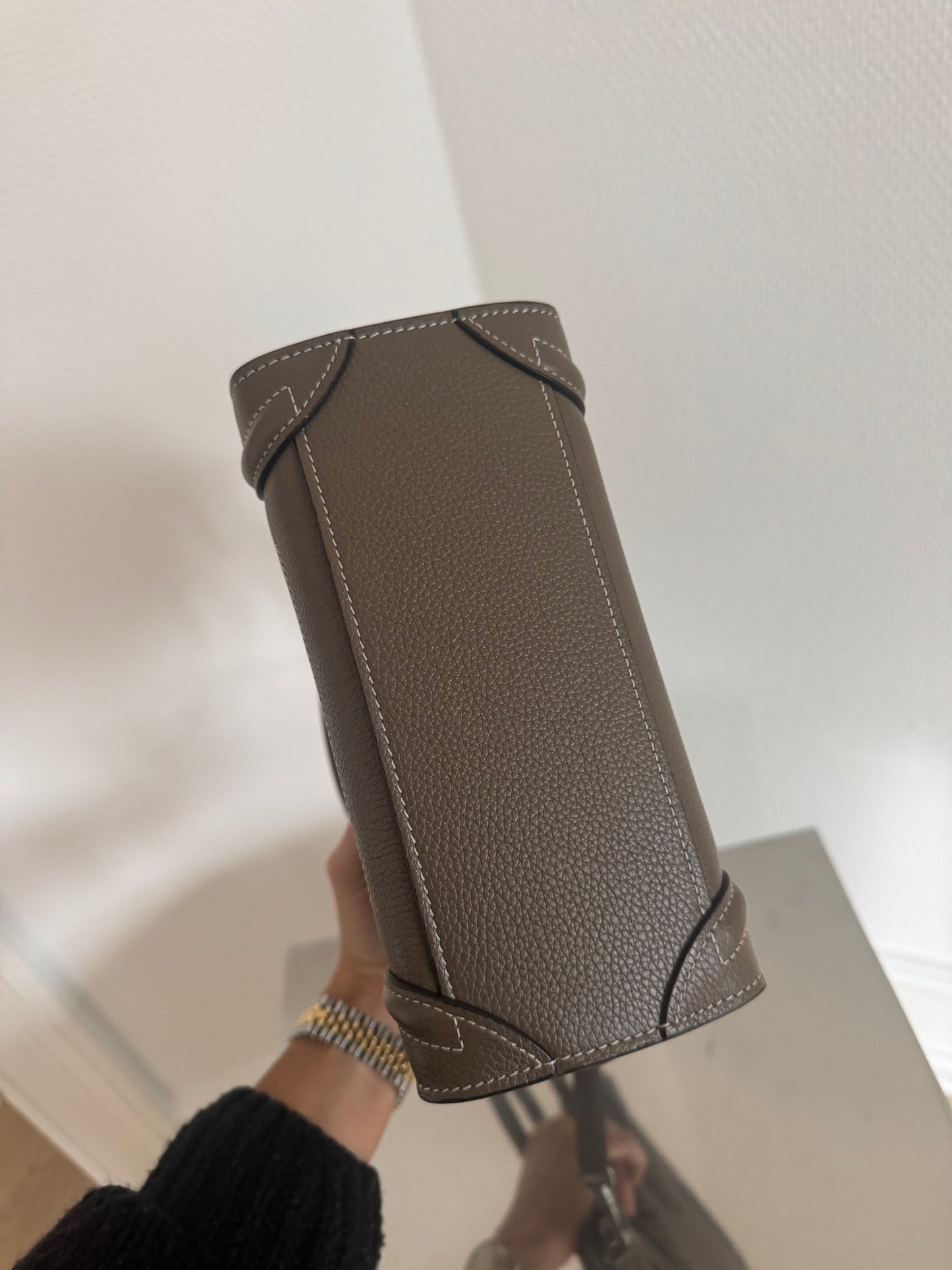 Celine Nano Luggage Taupe crossbody