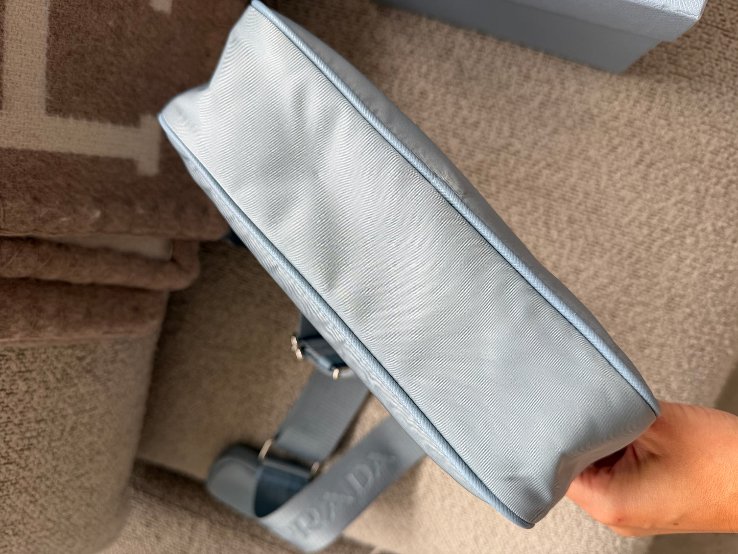 Prada Blue Nylon Re-Edition crossbody shoulder Bag