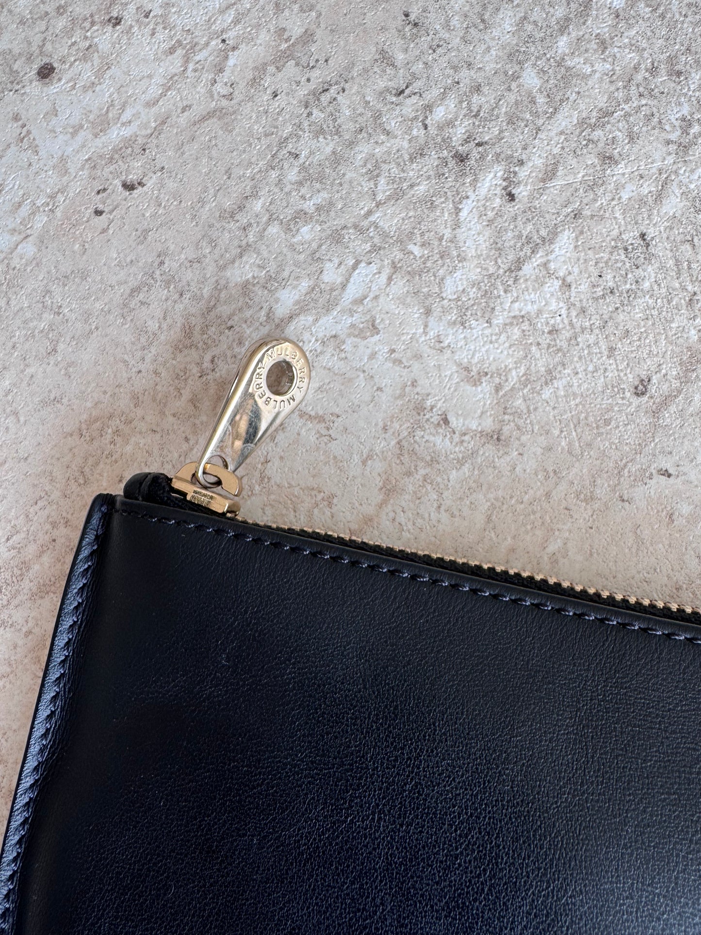 Mulberry Blossom Zip Black Clucth