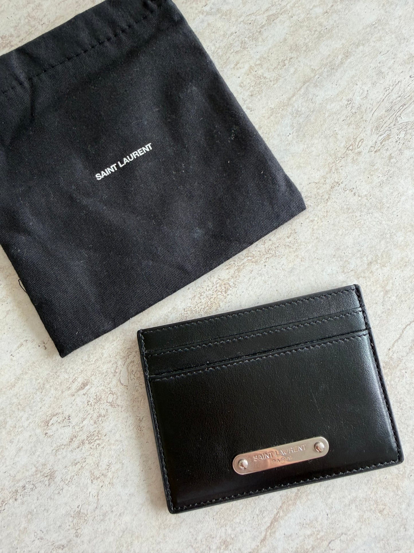 Saint Laurent Kortholder – Sort læder