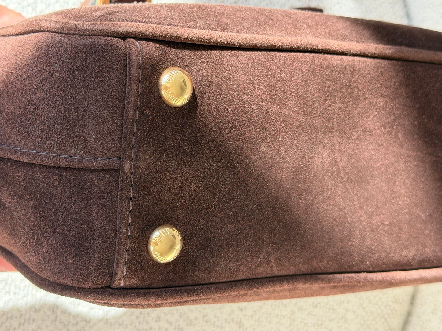 Miu Miu Arcadie Padded Suede Bag