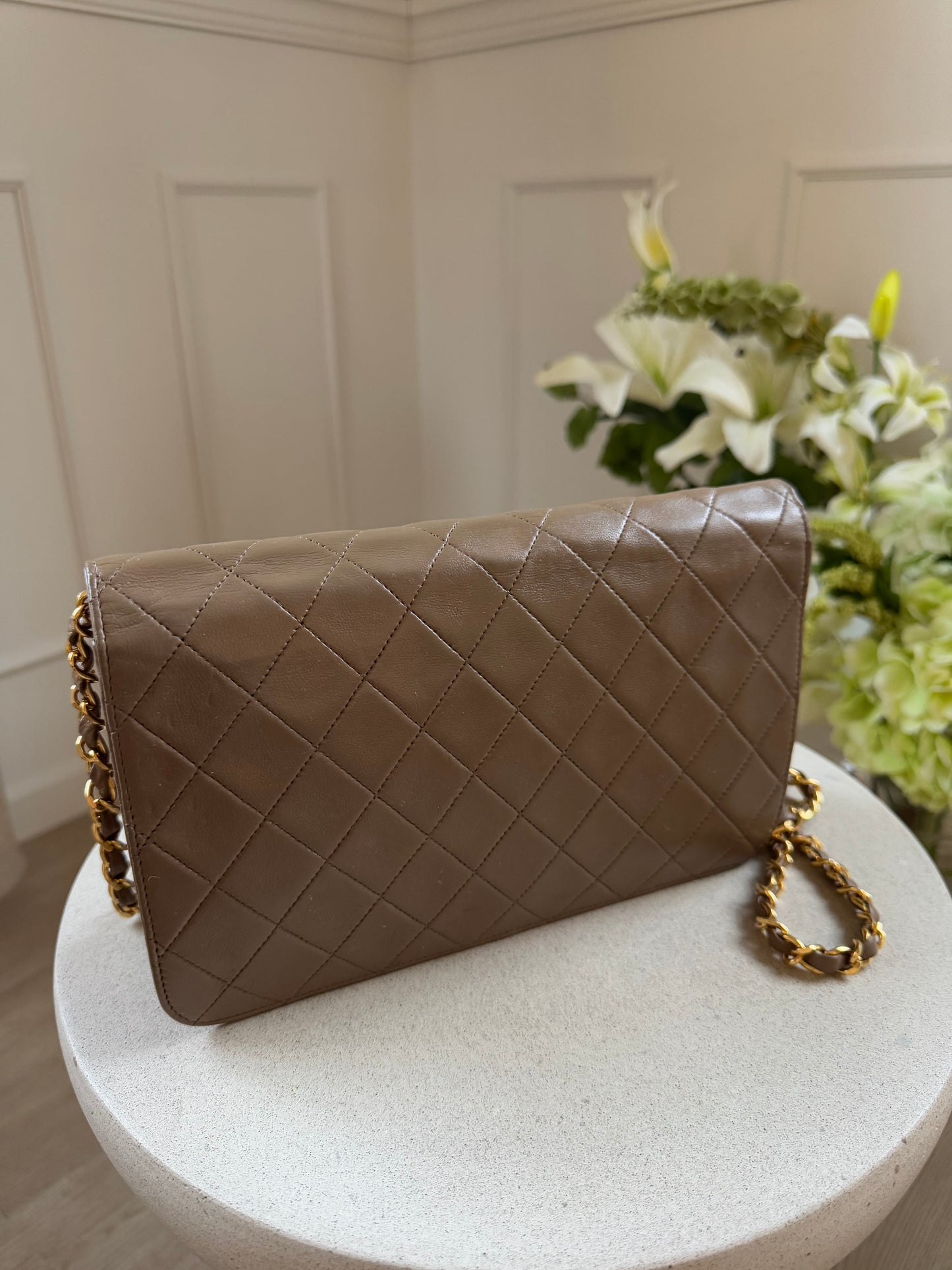 Chanel Taupe Flap Bag