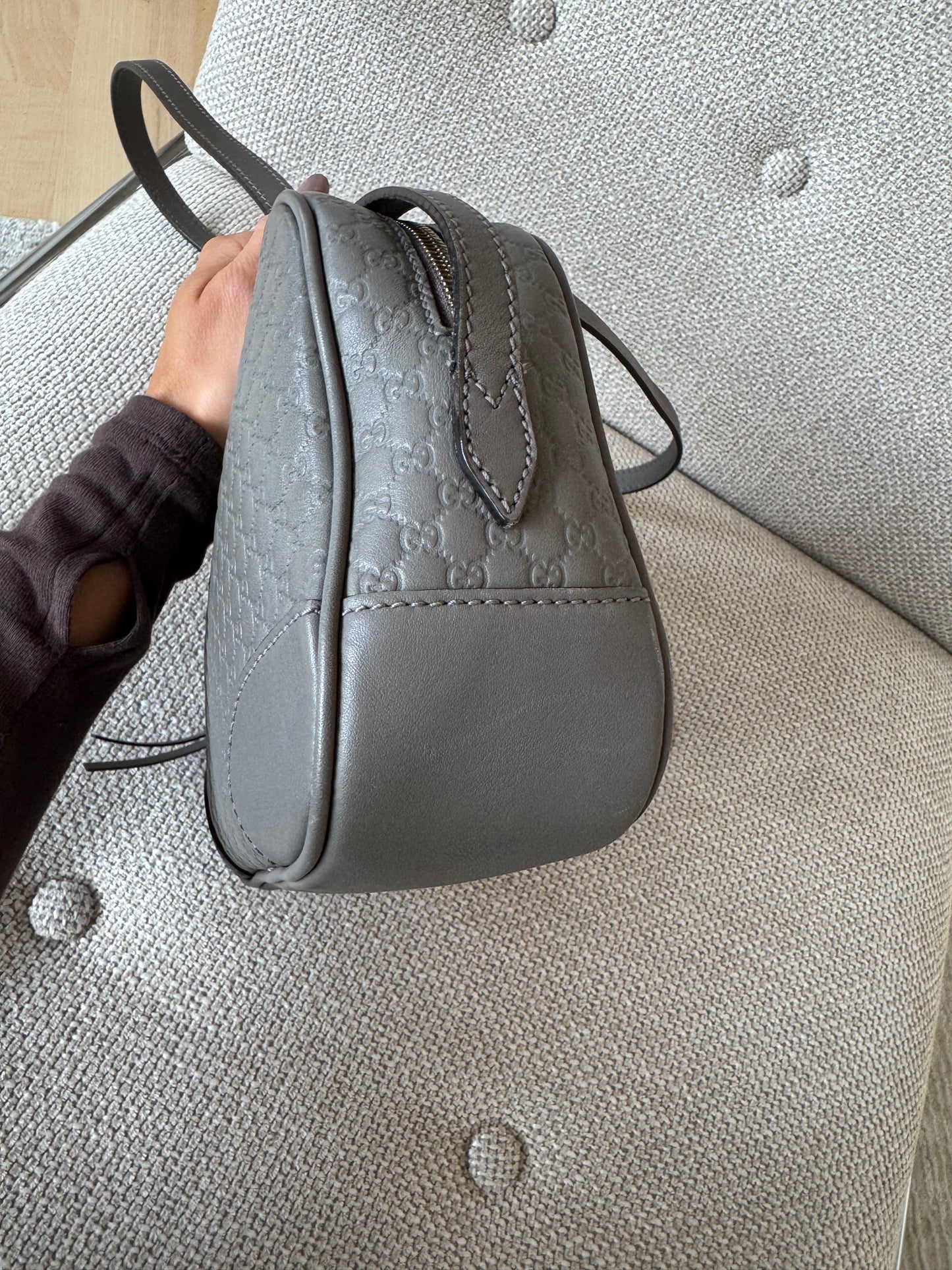 Gucci Taupe grey Guccisma Bree crossbody