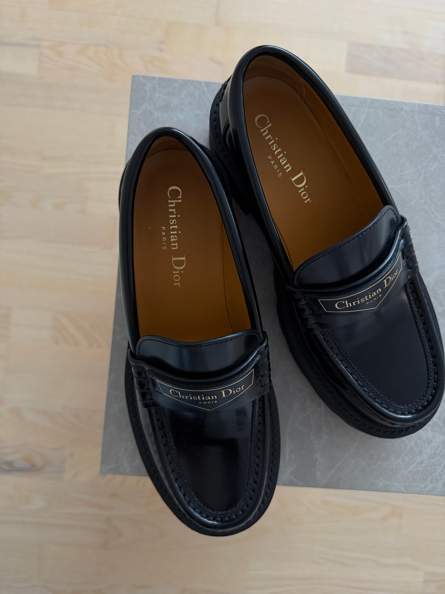 Christian Dior Black Leather Loafers
