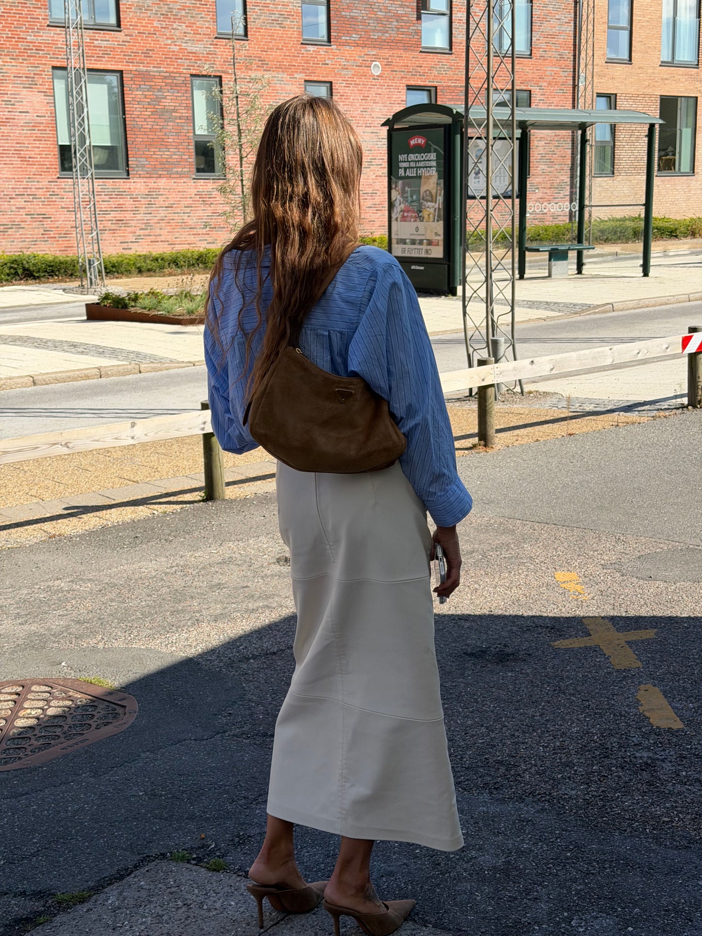 Prada Suede Shoulder Bag – Camel